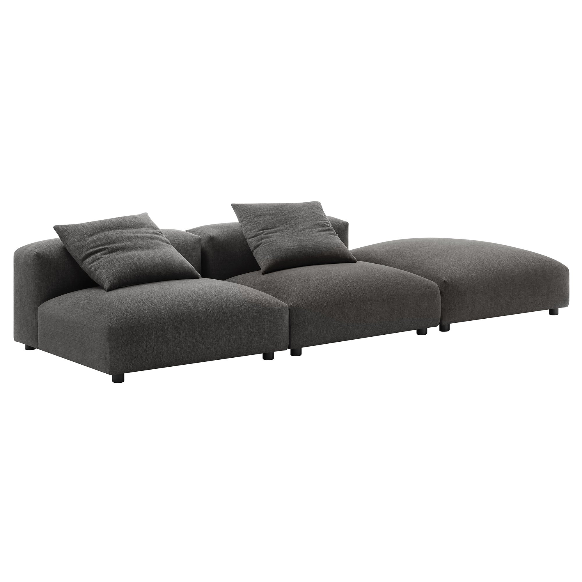 Modway Solace 3-Piece Modular Upholstered Fabric Sectional Sofa