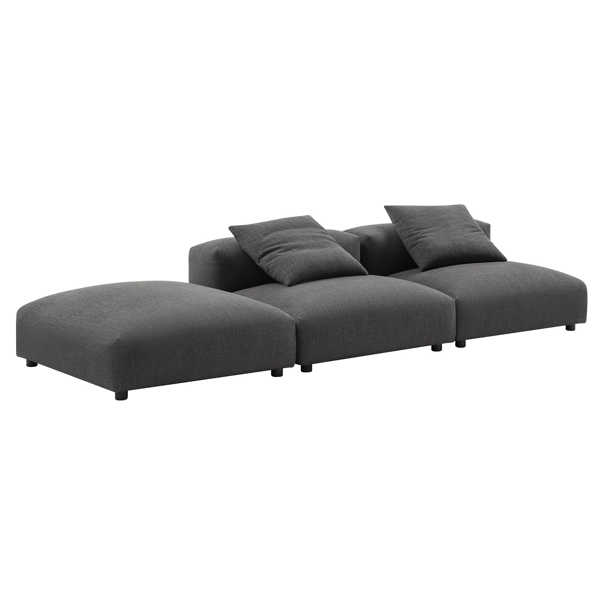 Modway Solace 3-Piece Modular Upholstered Fabric Sectional Sofa