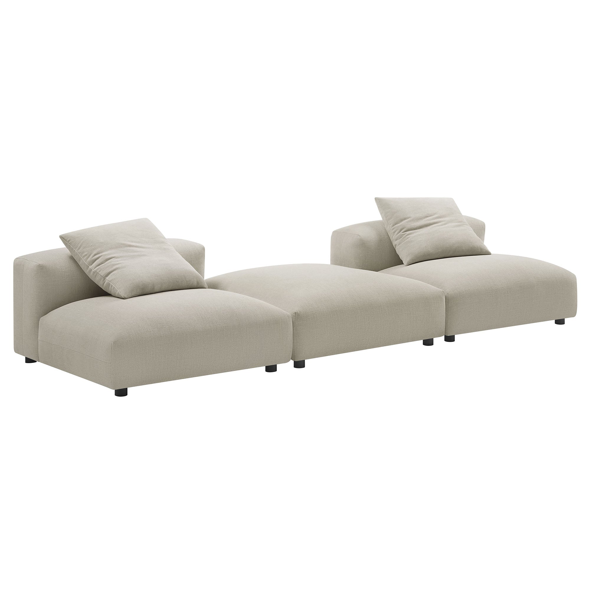 Modway Solace 3-Piece Modular Upholstered Fabric Sectional Sofa