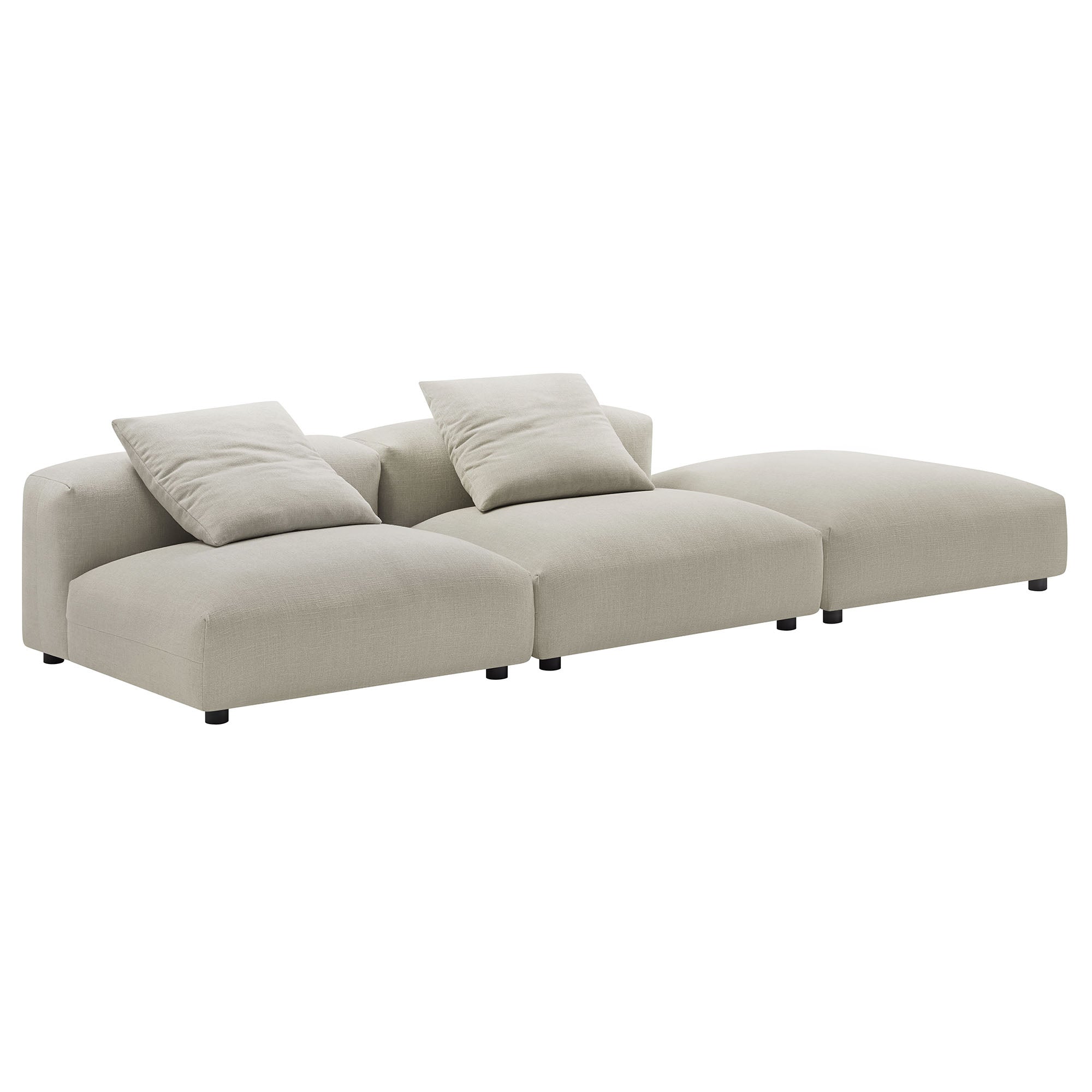 Modway Solace 3-Piece Modular Upholstered Fabric Sectional Sofa
