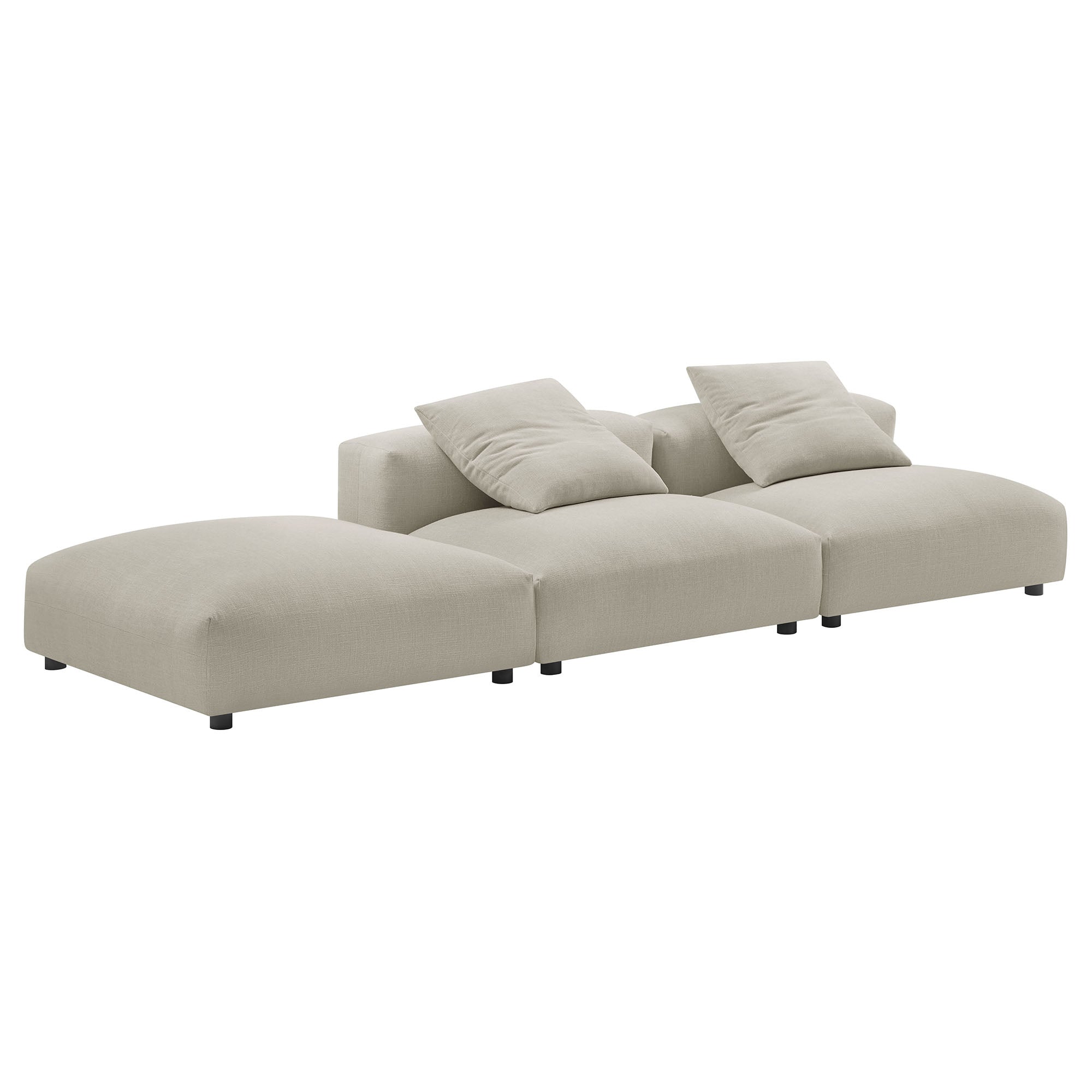 Modway Solace 3-Piece Modular Upholstered Fabric Sectional Sofa