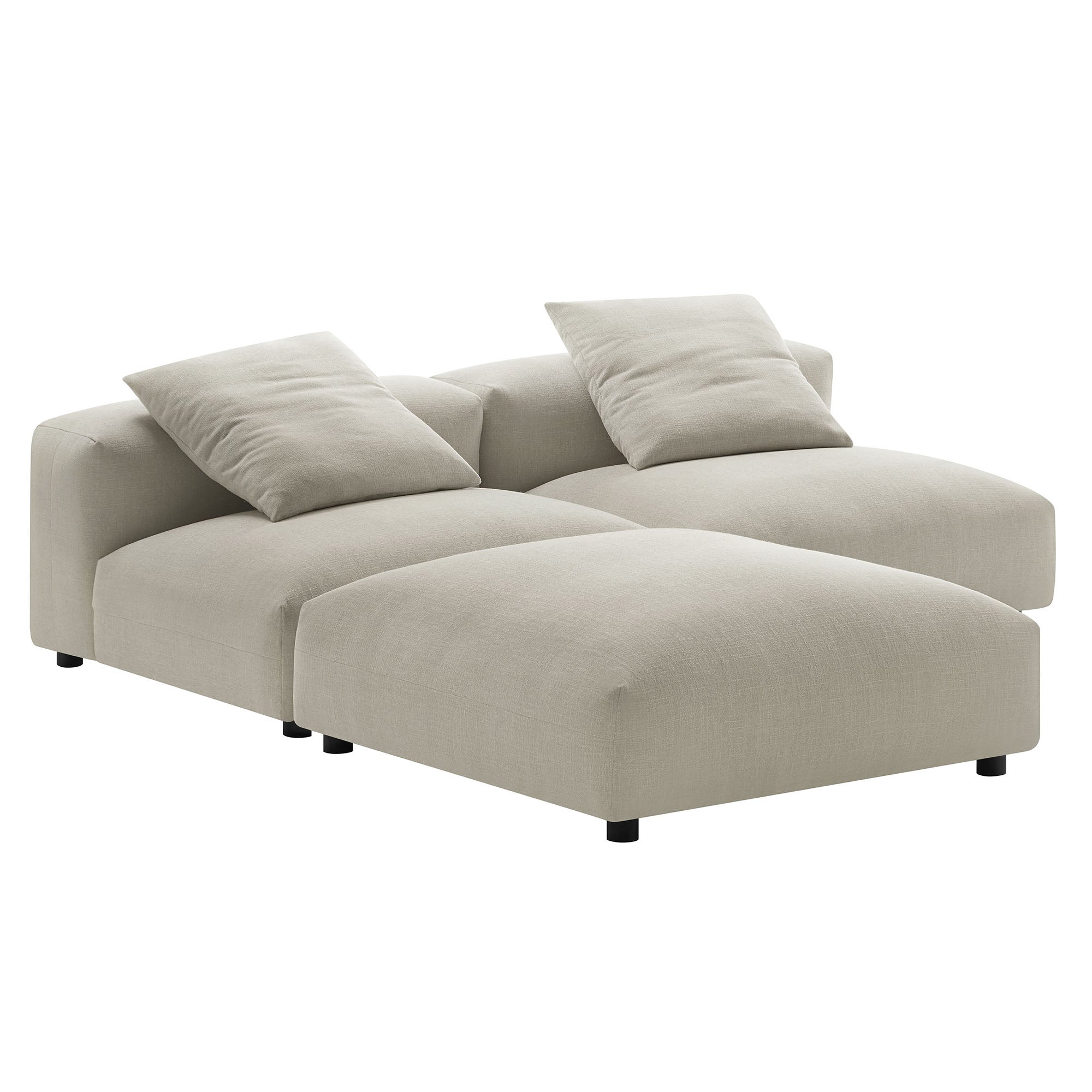 Modway Solace 3-Piece Modular Upholstered Fabric Sectional Sofa
