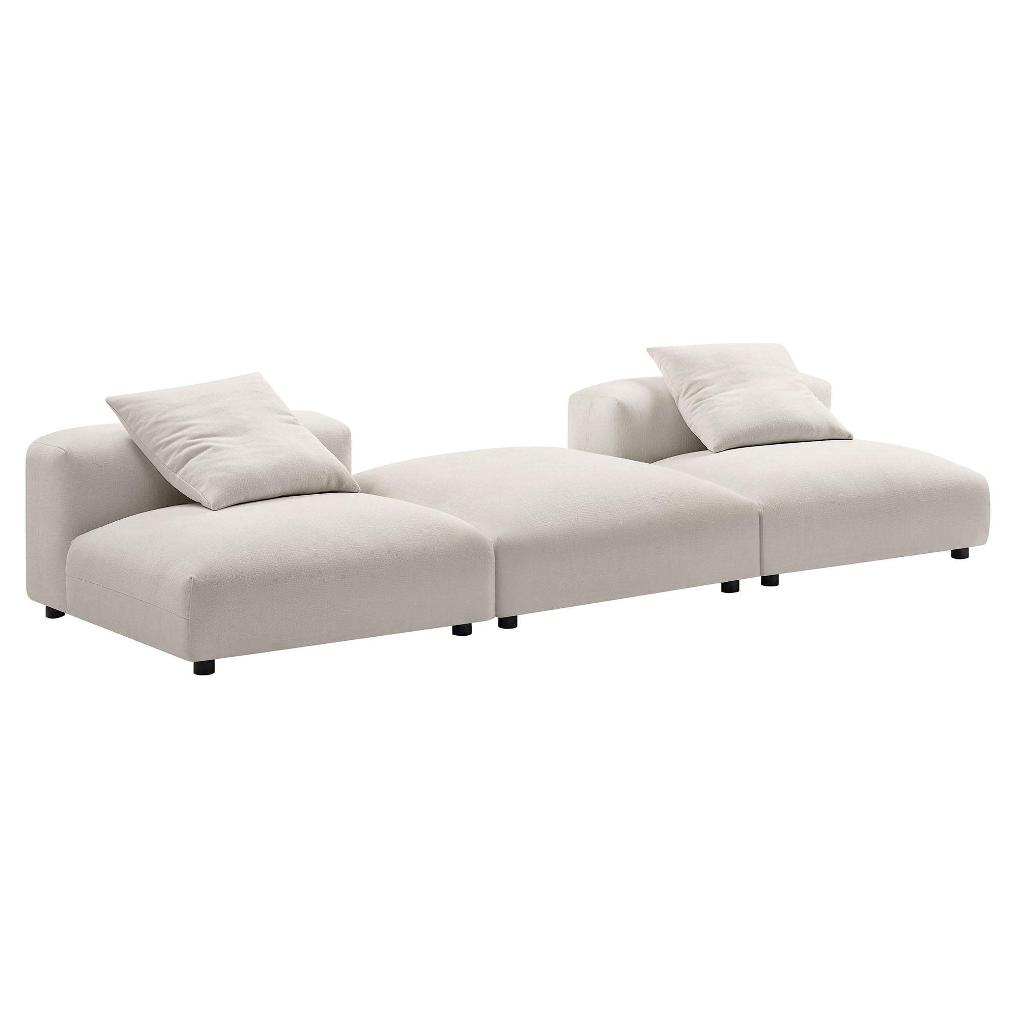 Modway Solace 3-Piece Modular Upholstered Fabric Sectional Sofa