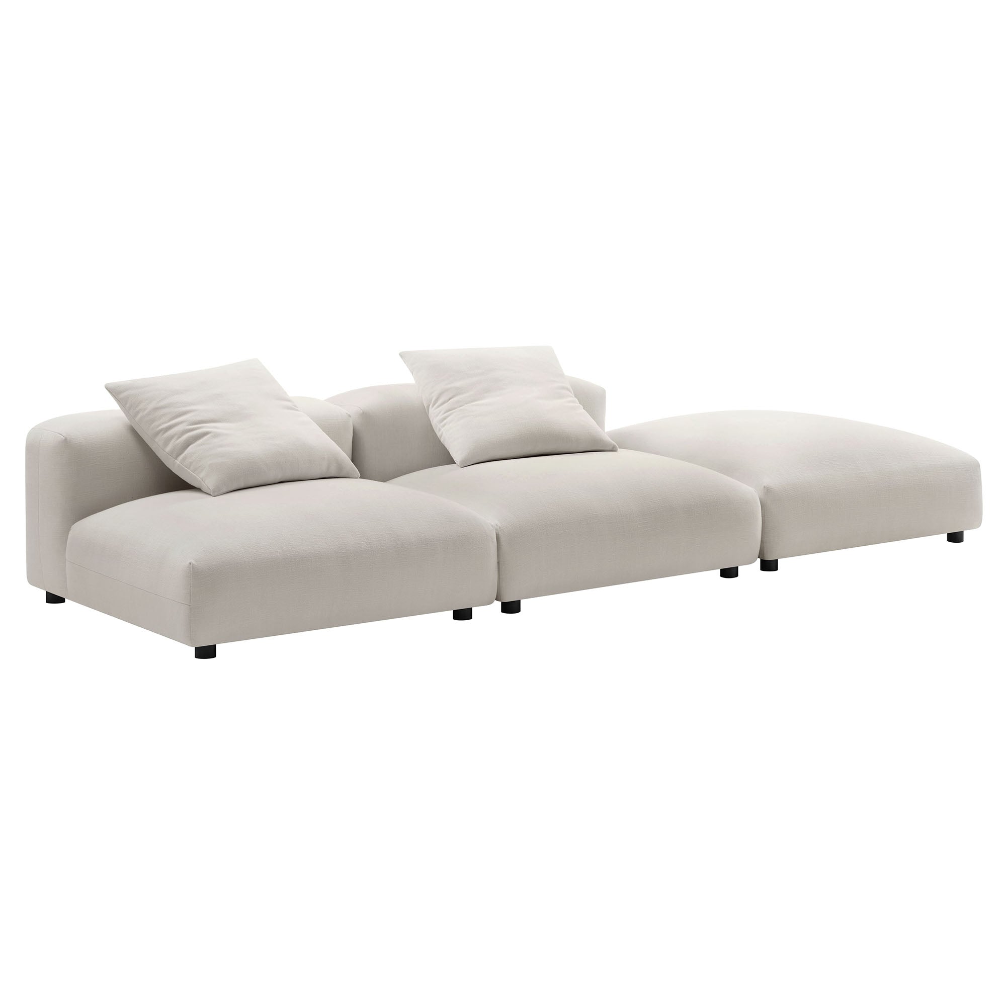 Modway Solace 3-Piece Modular Upholstered Fabric Sectional Sofa