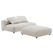 Modway Solace Modular Corduroy Upholstered Armless Loveseat and Ottoman Set