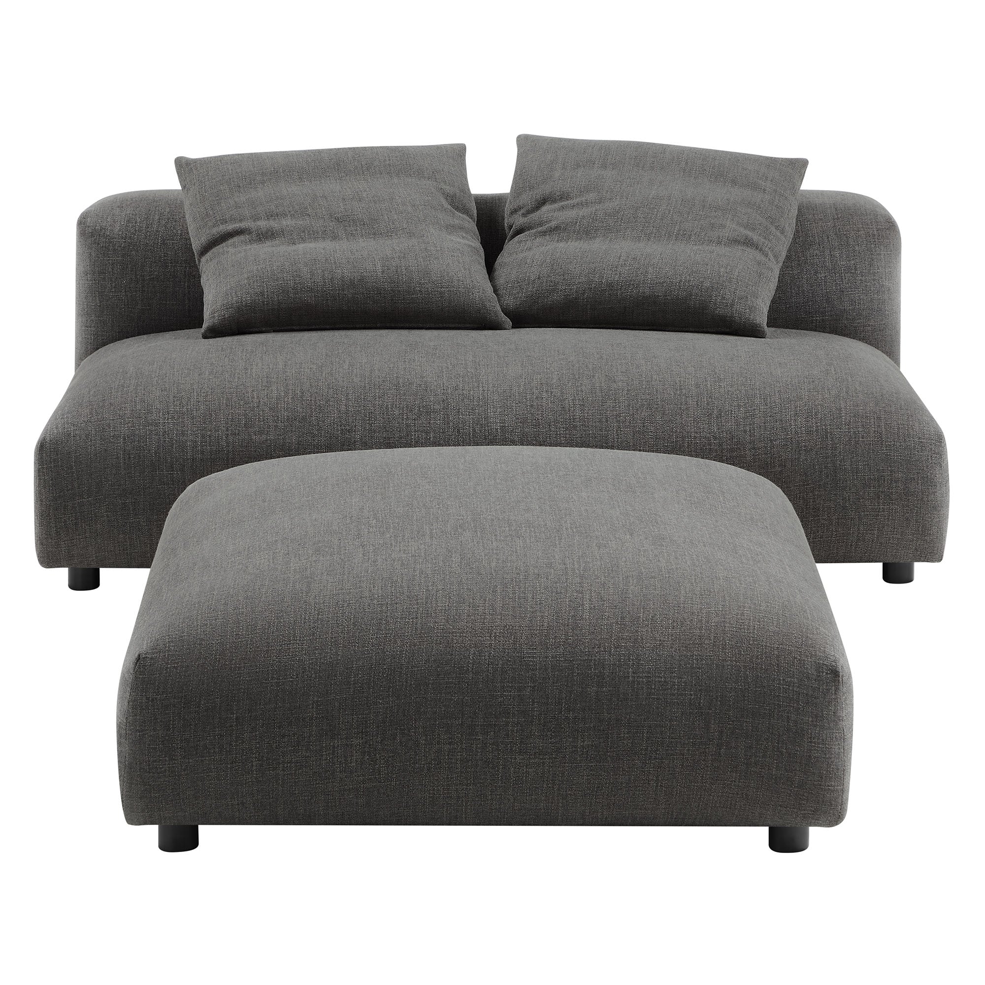 Modway Solace Modular Upholstered Fabric Armless Loveseat and Ottoman Set