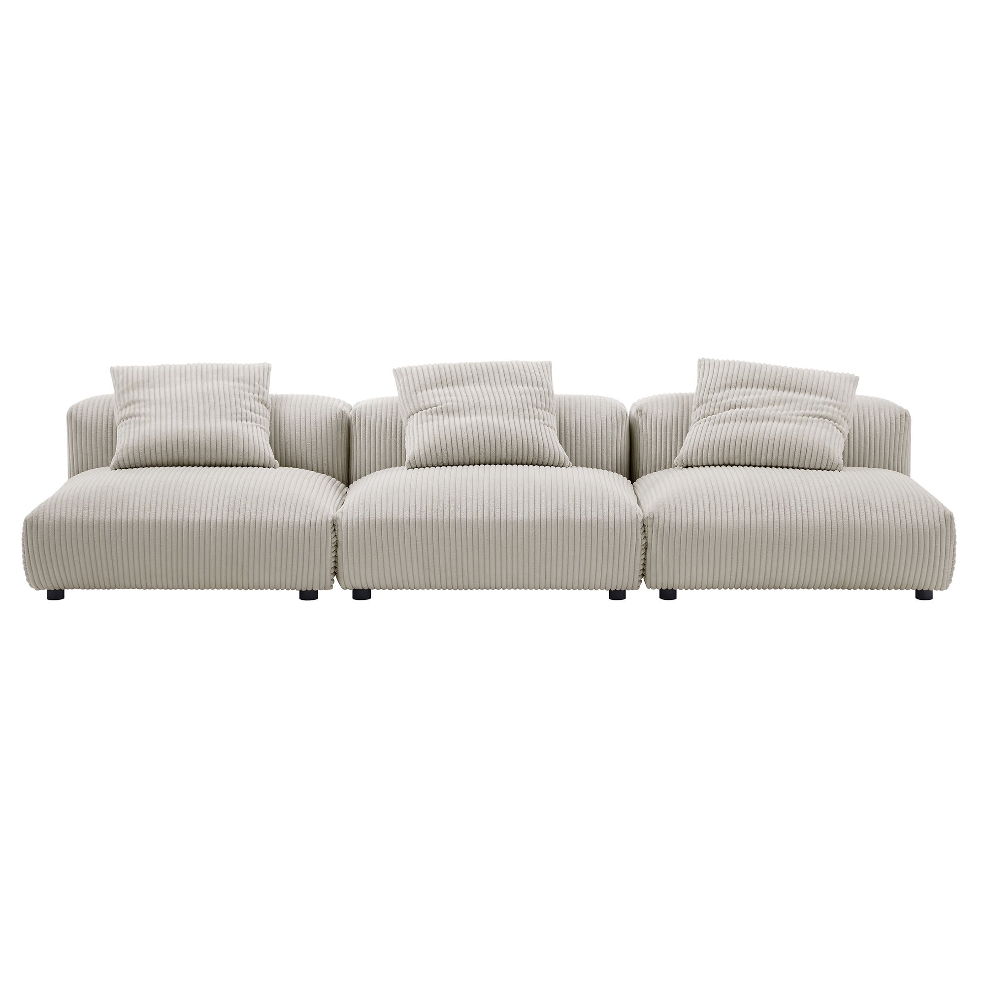 Modway Solace 3-Piece Modular Corduroy Upholstered Sofa