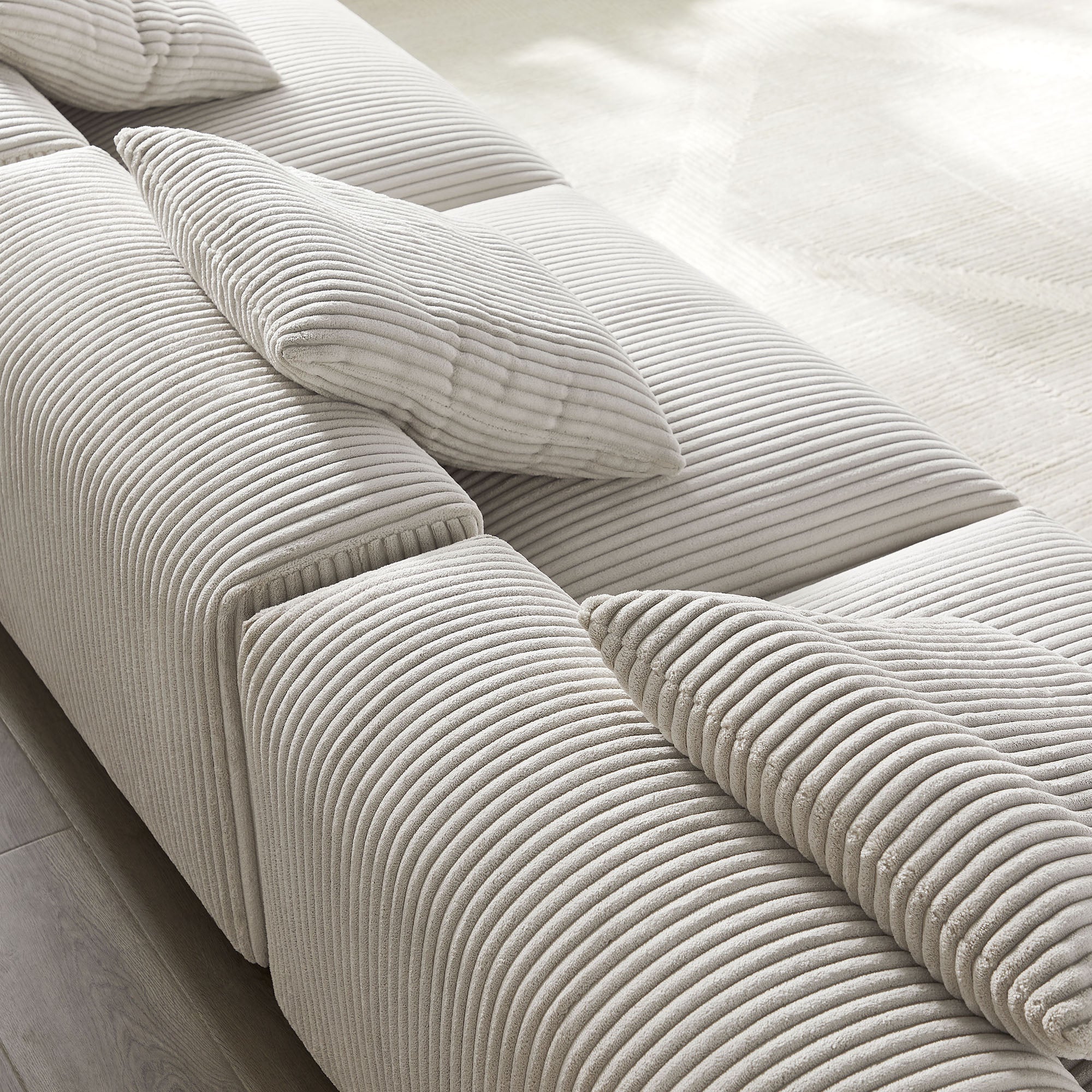 Modway Solace 3-Piece Modular Corduroy Upholstered Sofa