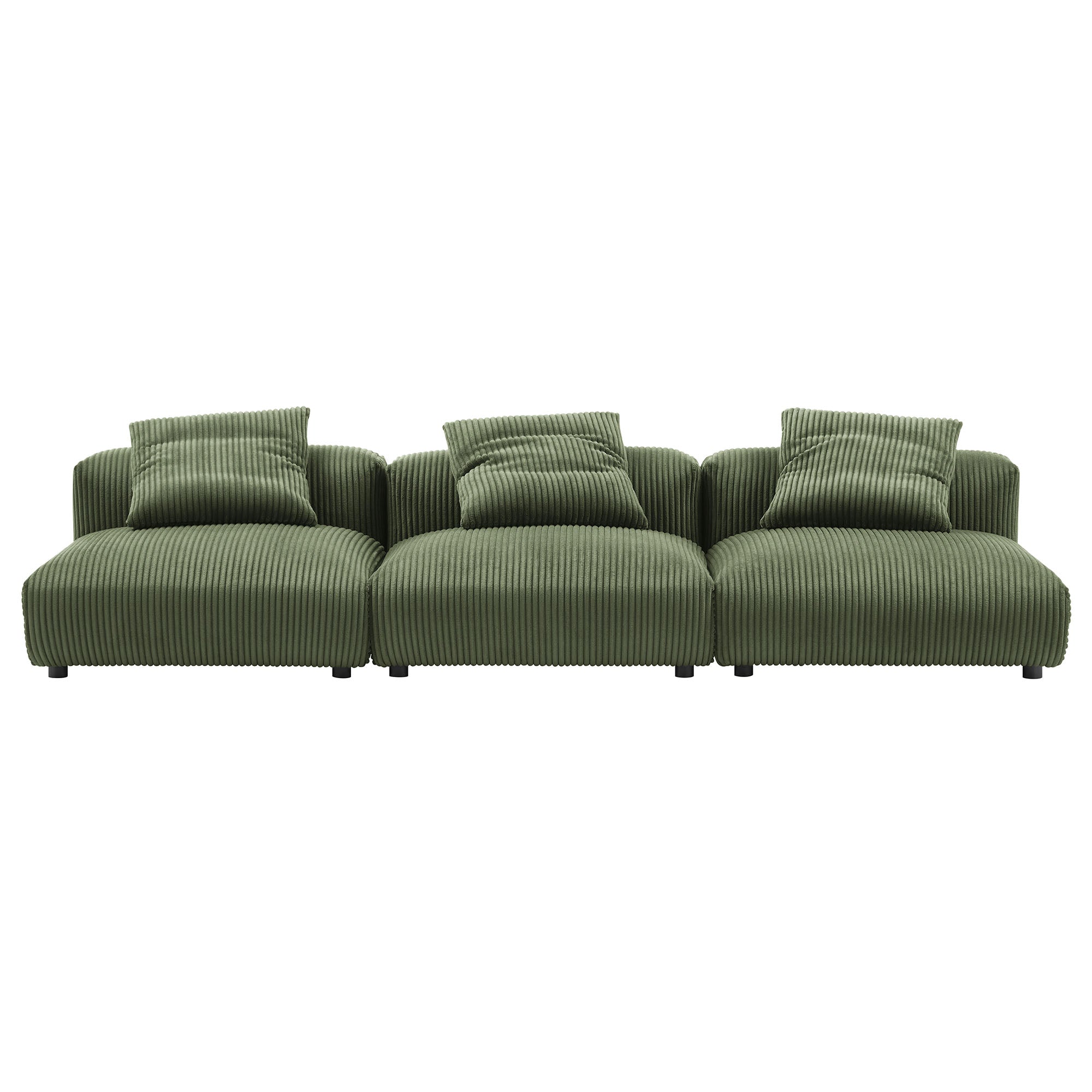 Modway Solace 3-Piece Modular Corduroy Upholstered Sofa