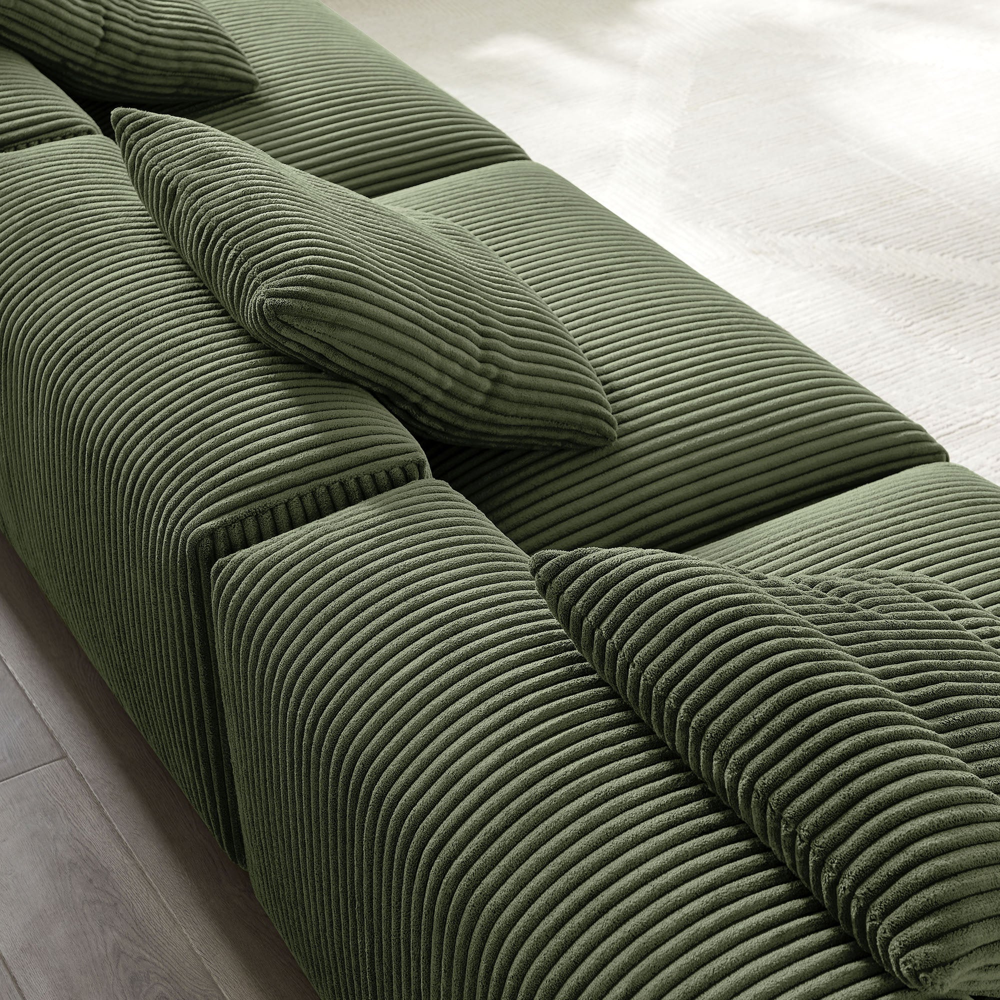 Modway Solace 3-Piece Modular Corduroy Upholstered Sofa