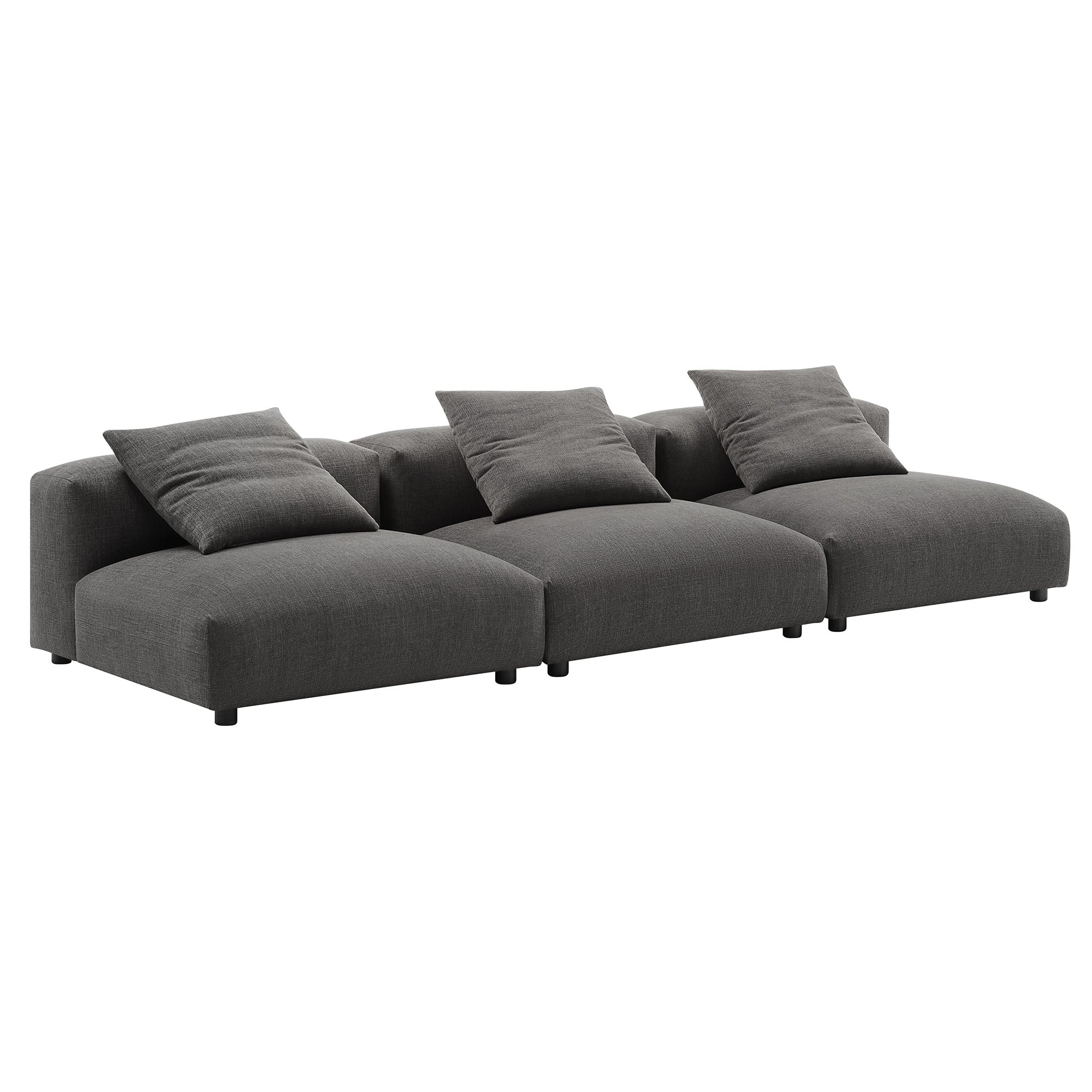 Modway Solace 3-Piece Modular Upholstered Fabric Sofa