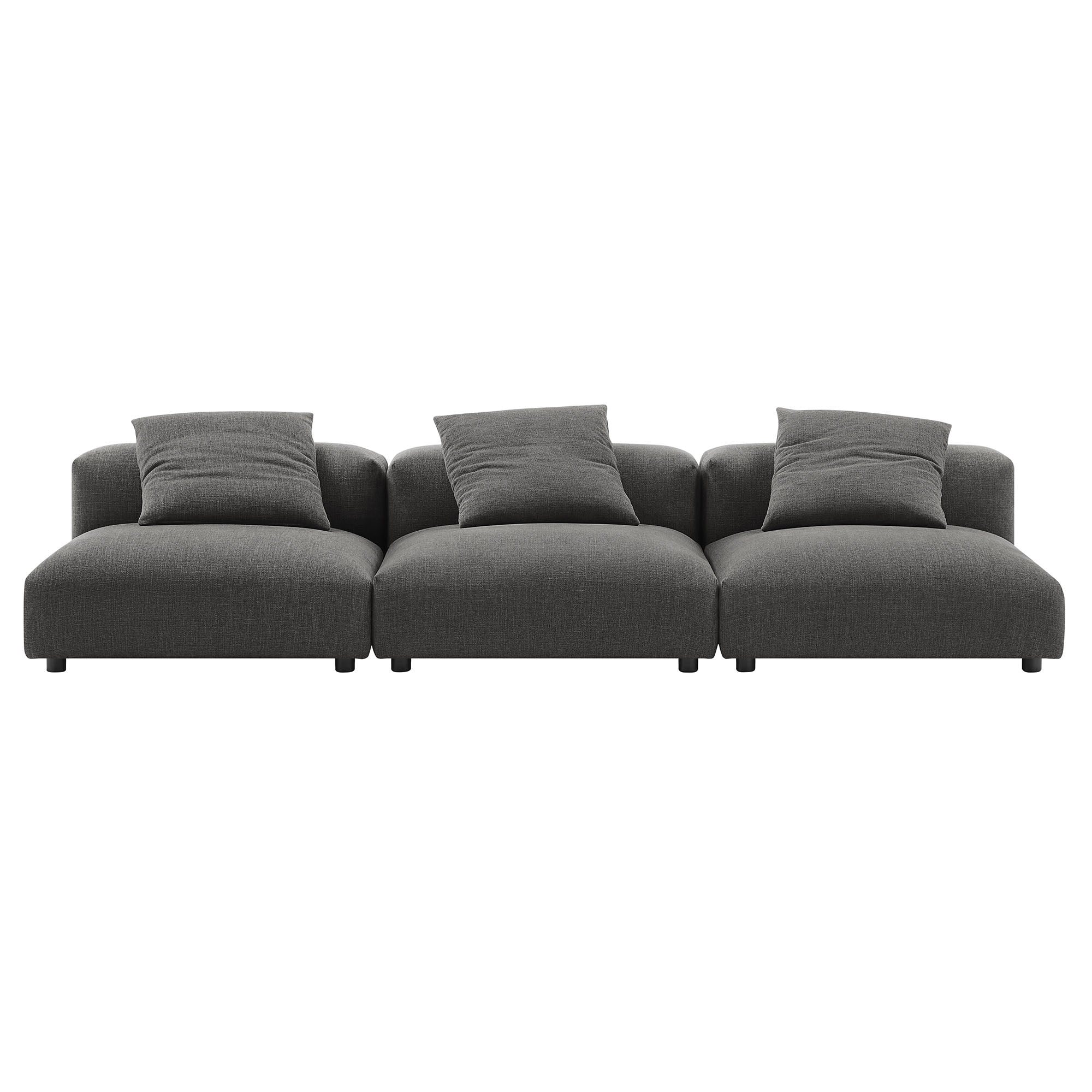Modway Solace 3-Piece Modular Upholstered Fabric Sofa