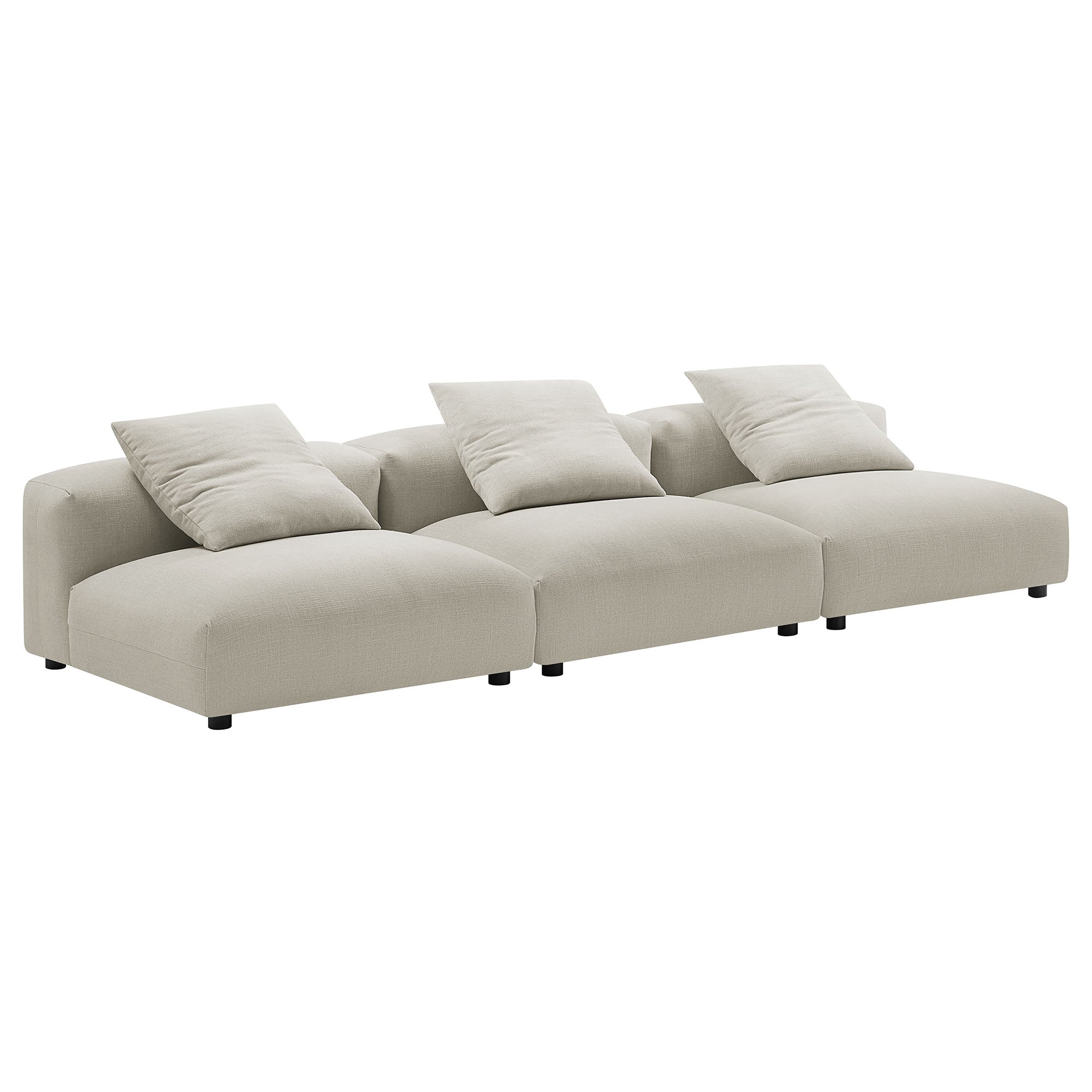 Modway Solace 3-Piece Modular Upholstered Fabric Sofa