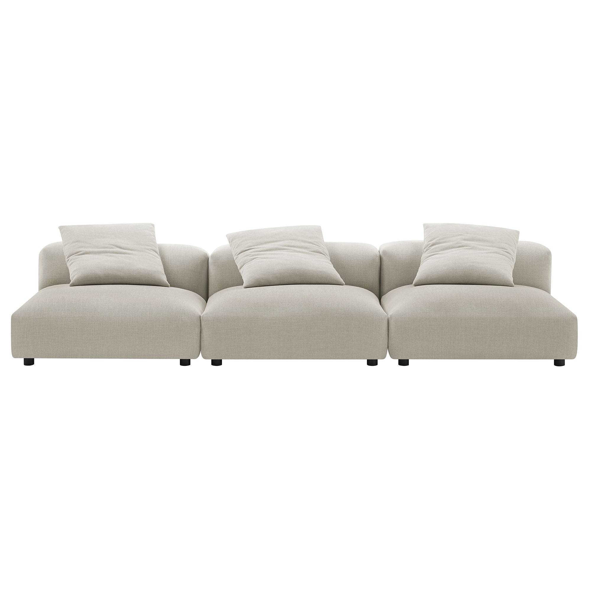 Modway Solace 3-Piece Modular Upholstered Fabric Sofa