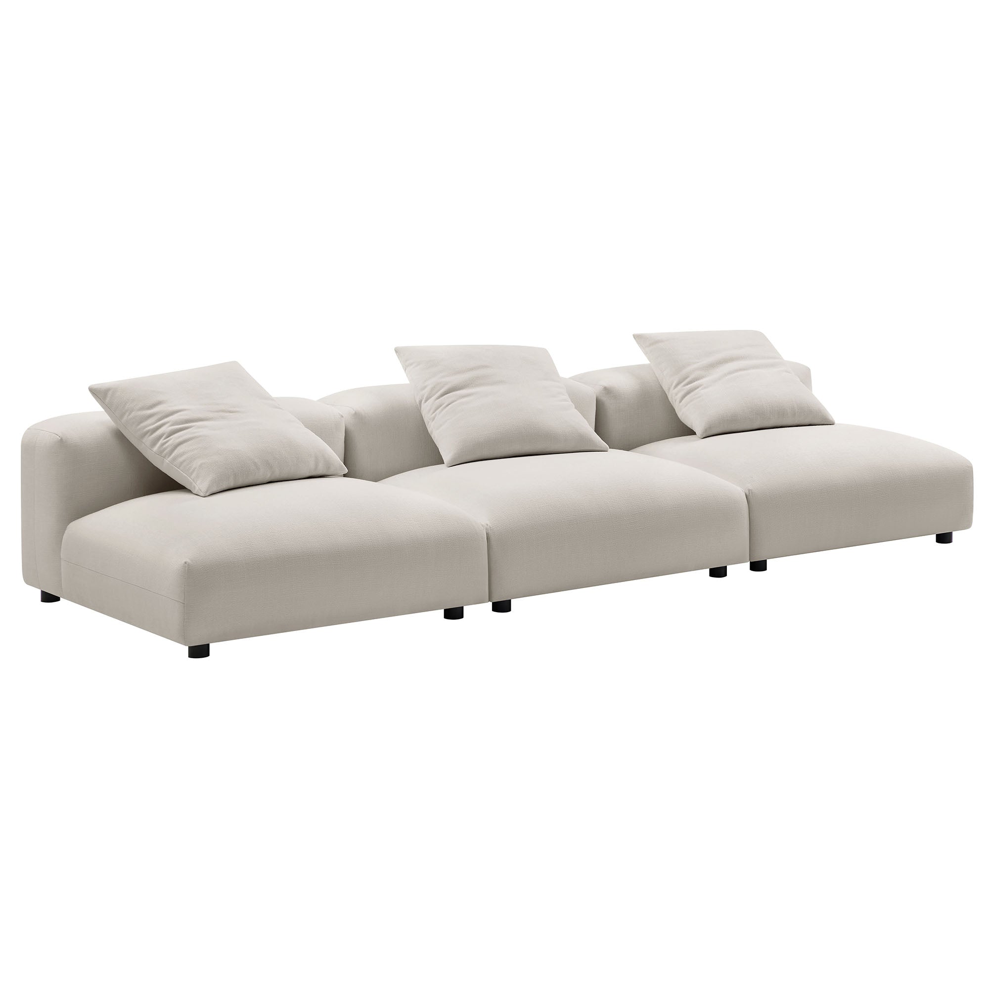 Modway Solace 3-Piece Modular Upholstered Fabric Sofa