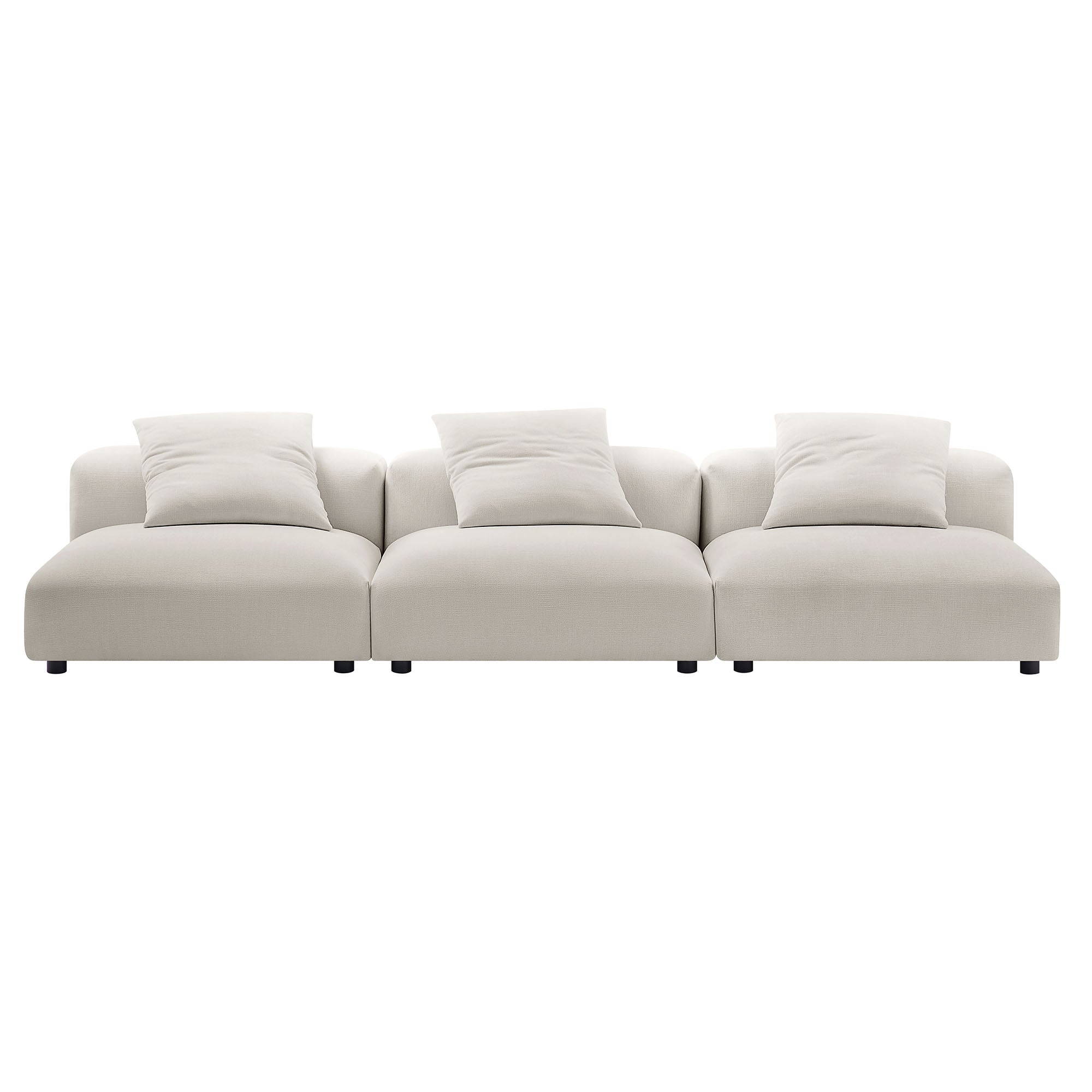 Modway Solace 3-Piece Modular Upholstered Fabric Sofa