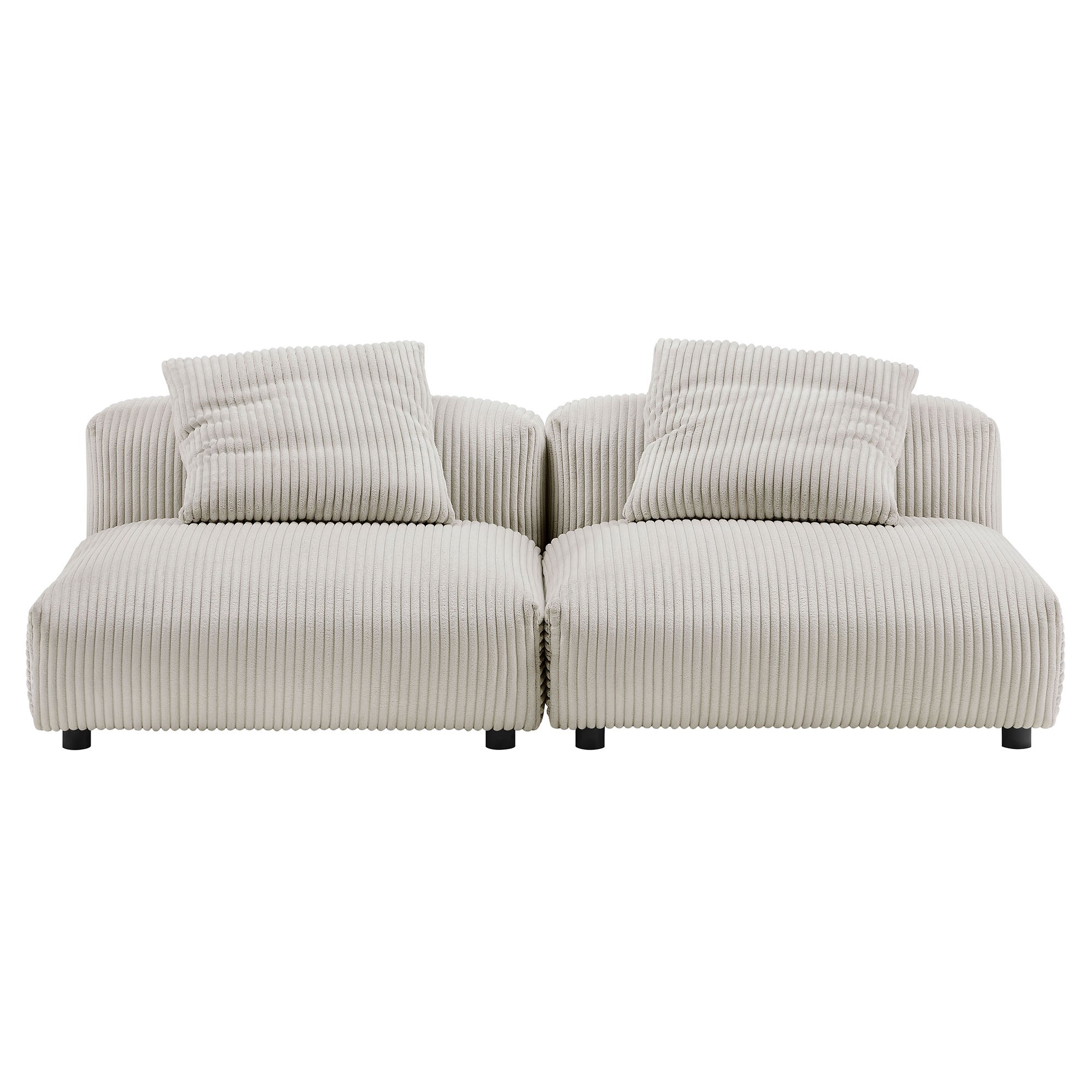 Modway Solace 2-Piece Modular Corduroy Upholstered Sofa