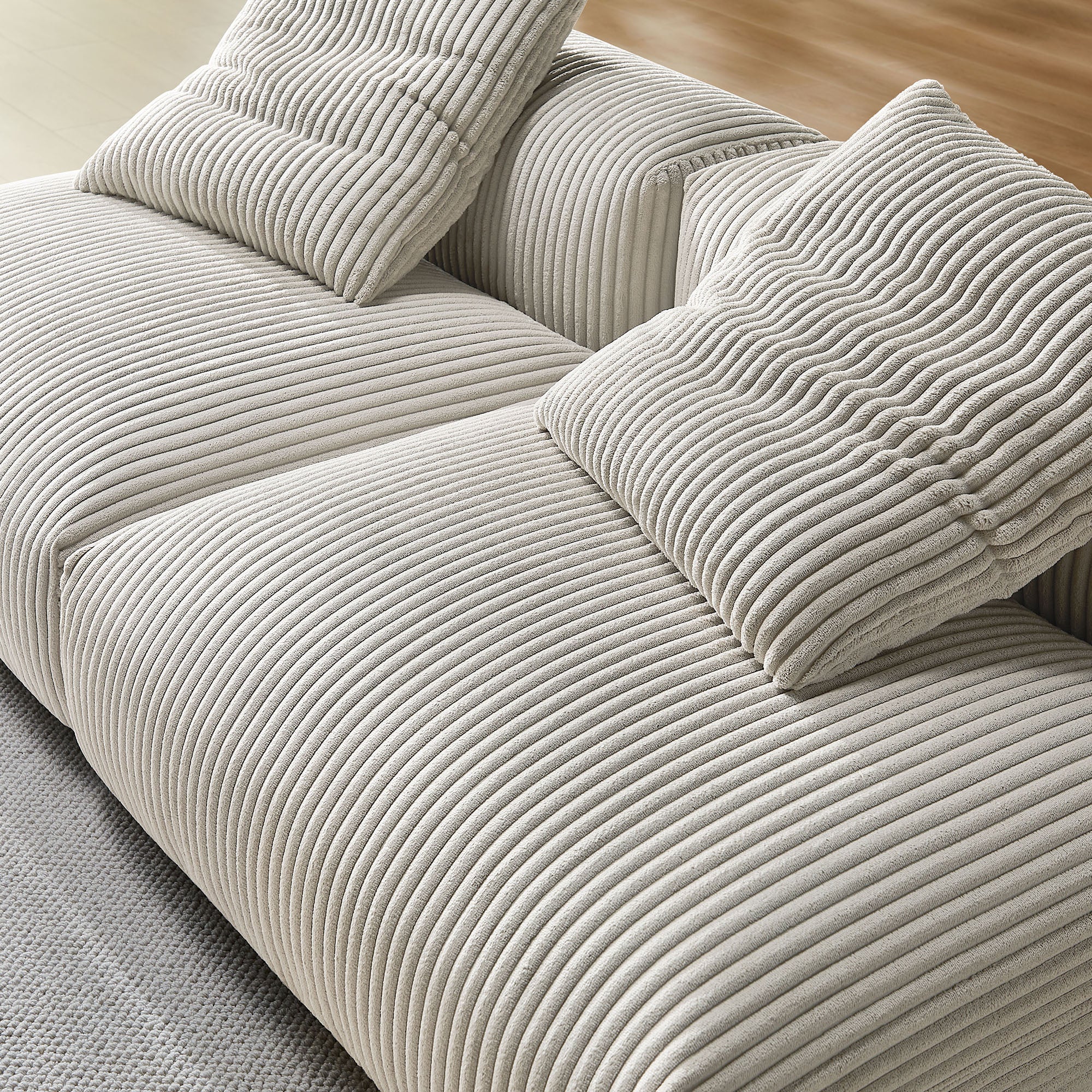 Modway Solace 2-Piece Modular Corduroy Upholstered Sofa