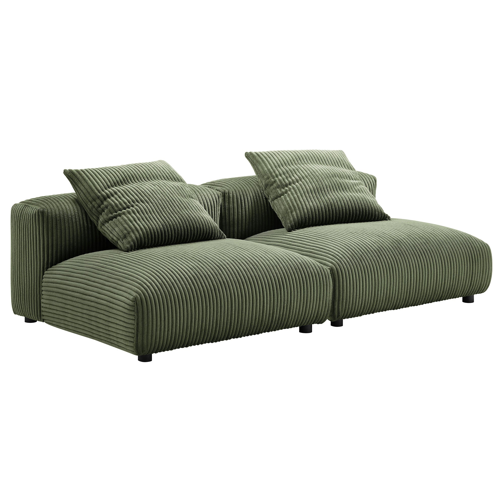 Modway Solace 2-Piece Modular Corduroy Upholstered Sofa