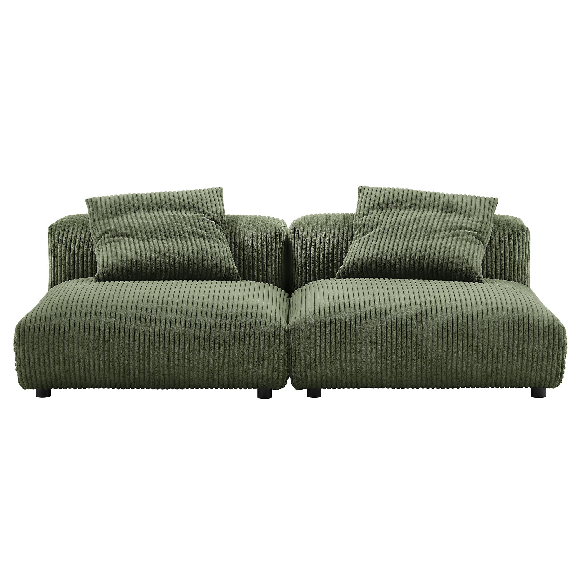 Modway Solace 2-Piece Modular Corduroy Upholstered Sofa