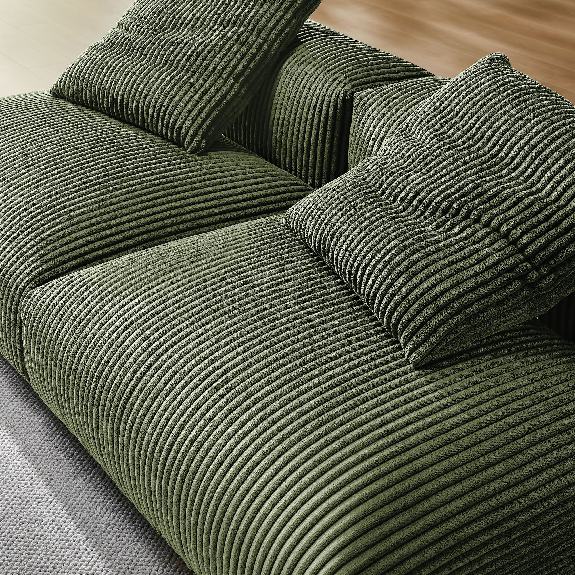 Modway Solace 2-Piece Modular Corduroy Upholstered Sofa