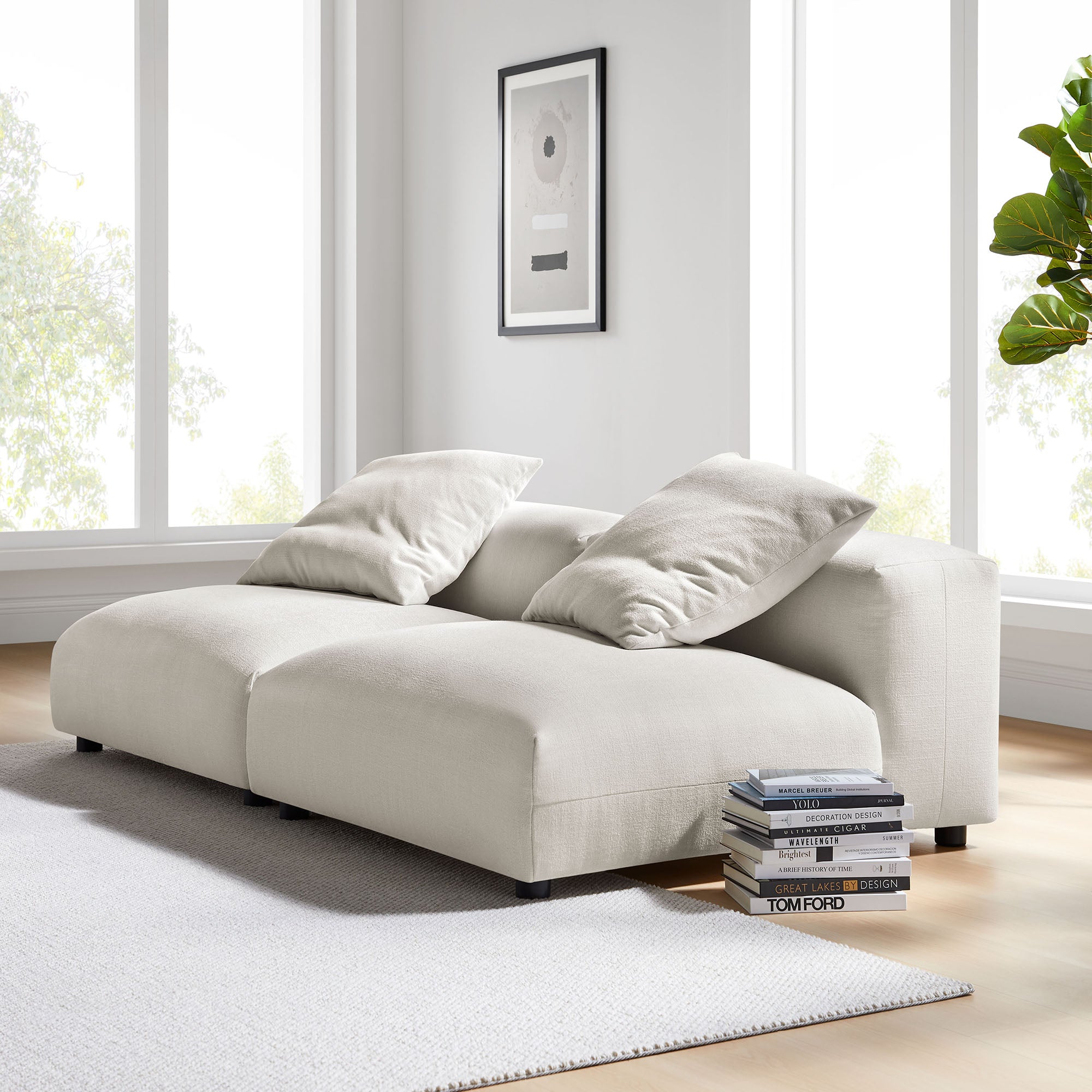 Modway Solace 2-Piece Modular Upholstered Fabric Sofa