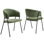 Modway Nella Upholstered Heathered Chenille Dining Chairs Set of 2