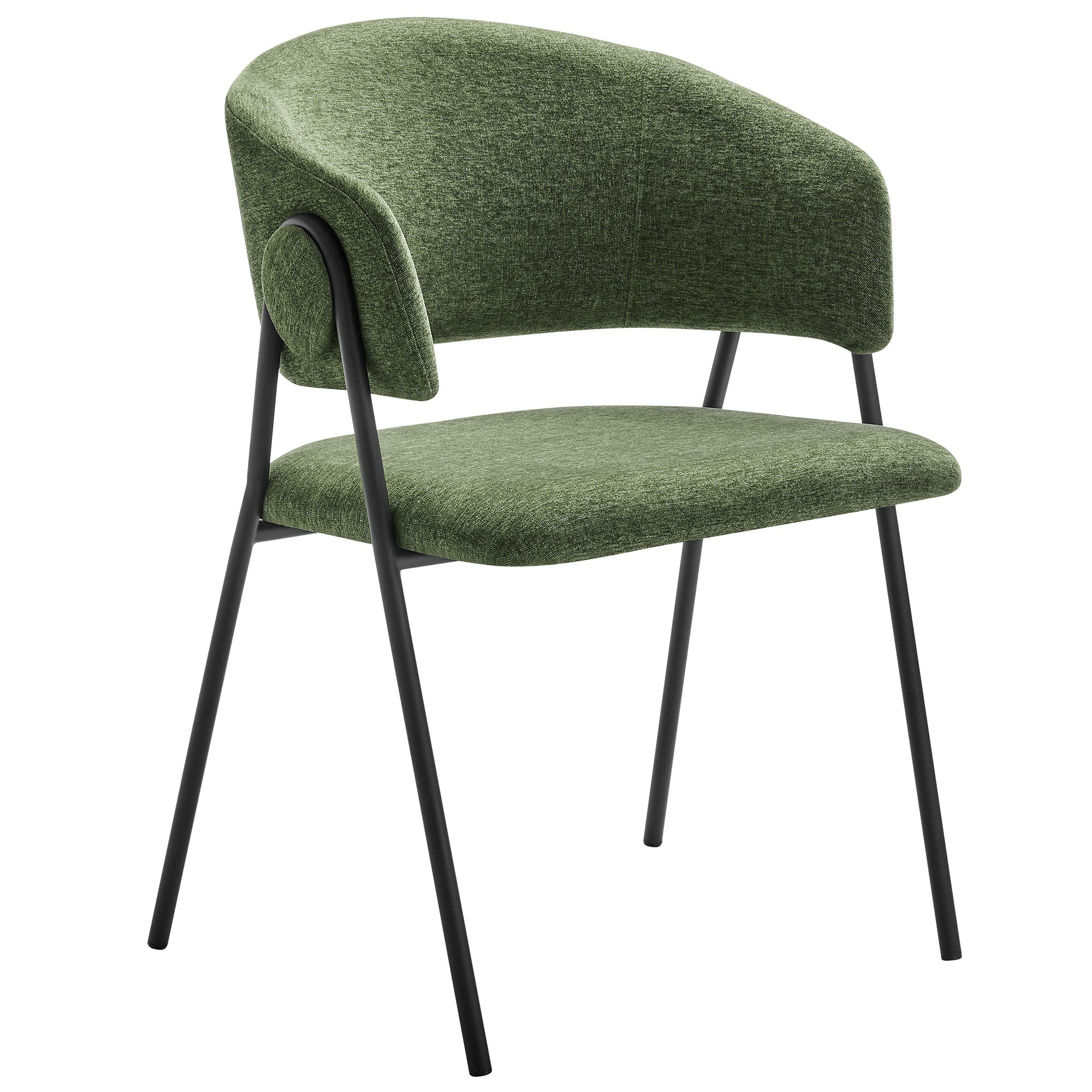Modway Nella Upholstered Heathered Chenille Dining Chairs Set of 2