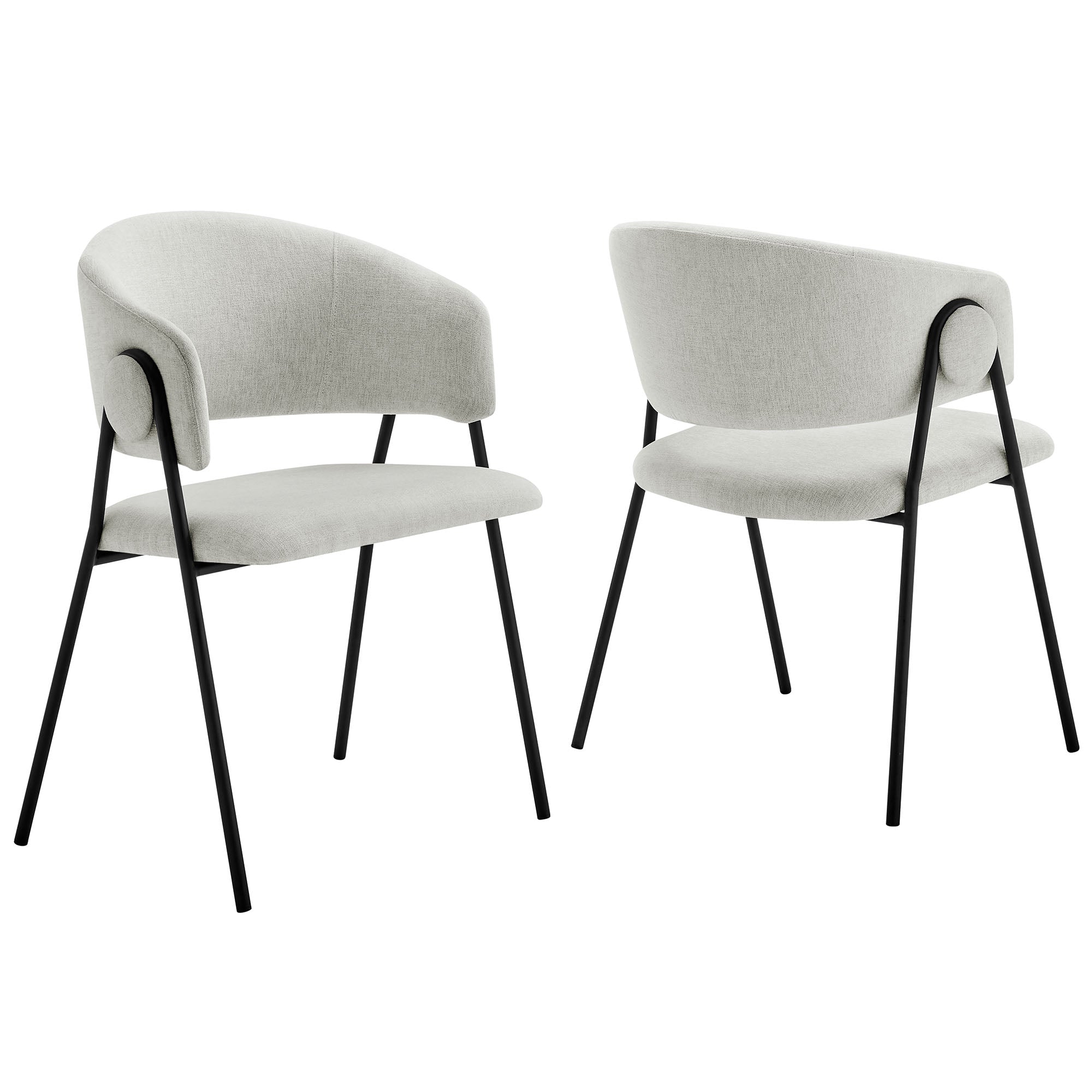 Modway Nella Upholstered Heathered Chenille Dining Chairs Set of 2