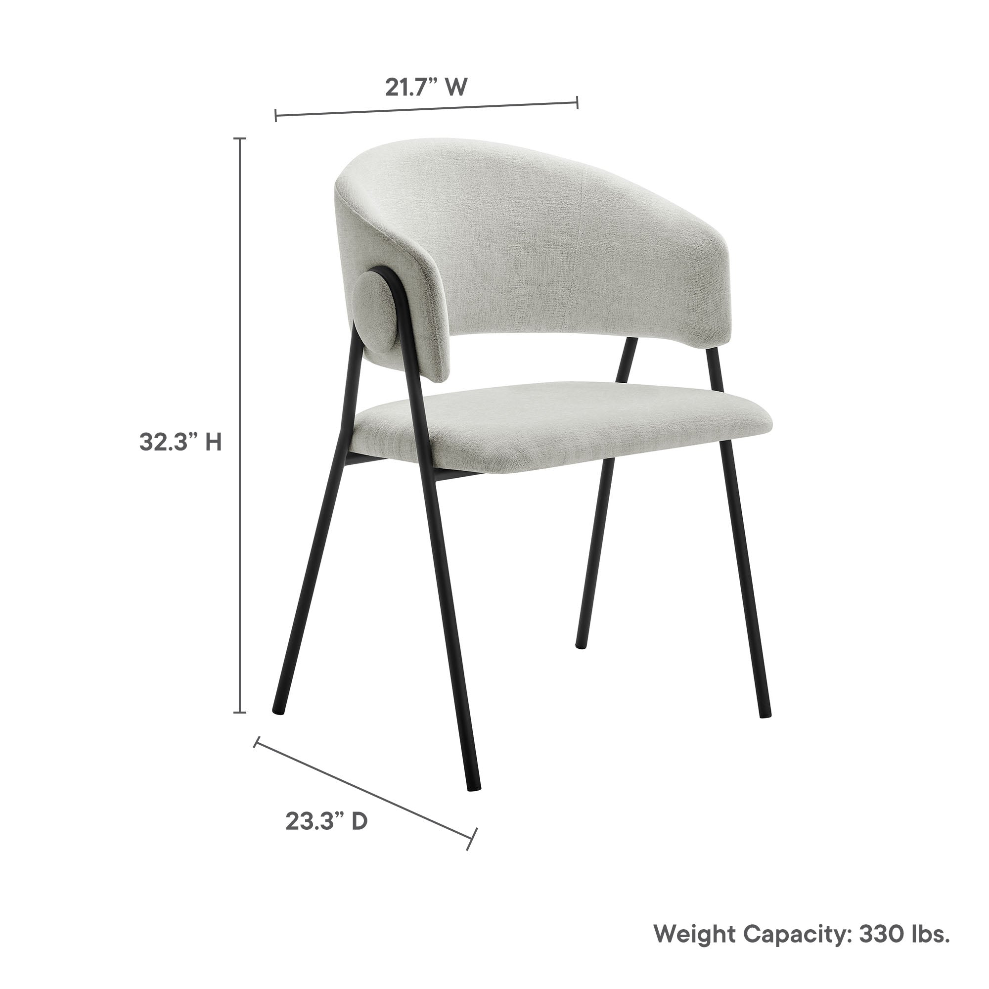 Modway Nella Upholstered Heathered Chenille Dining Chairs Set of 2