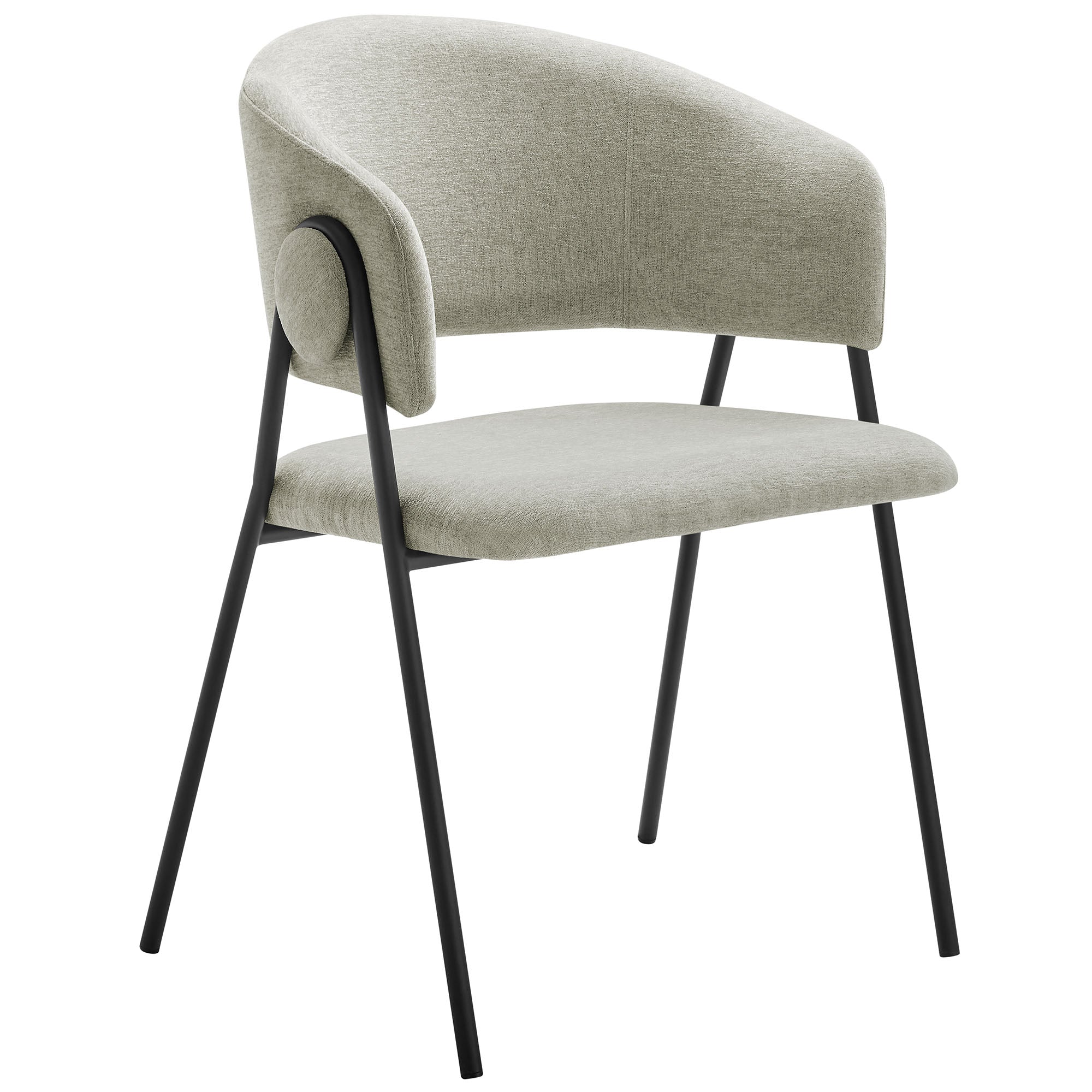 Modway Nella Upholstered Heathered Chenille Dining Chairs Set of 2
