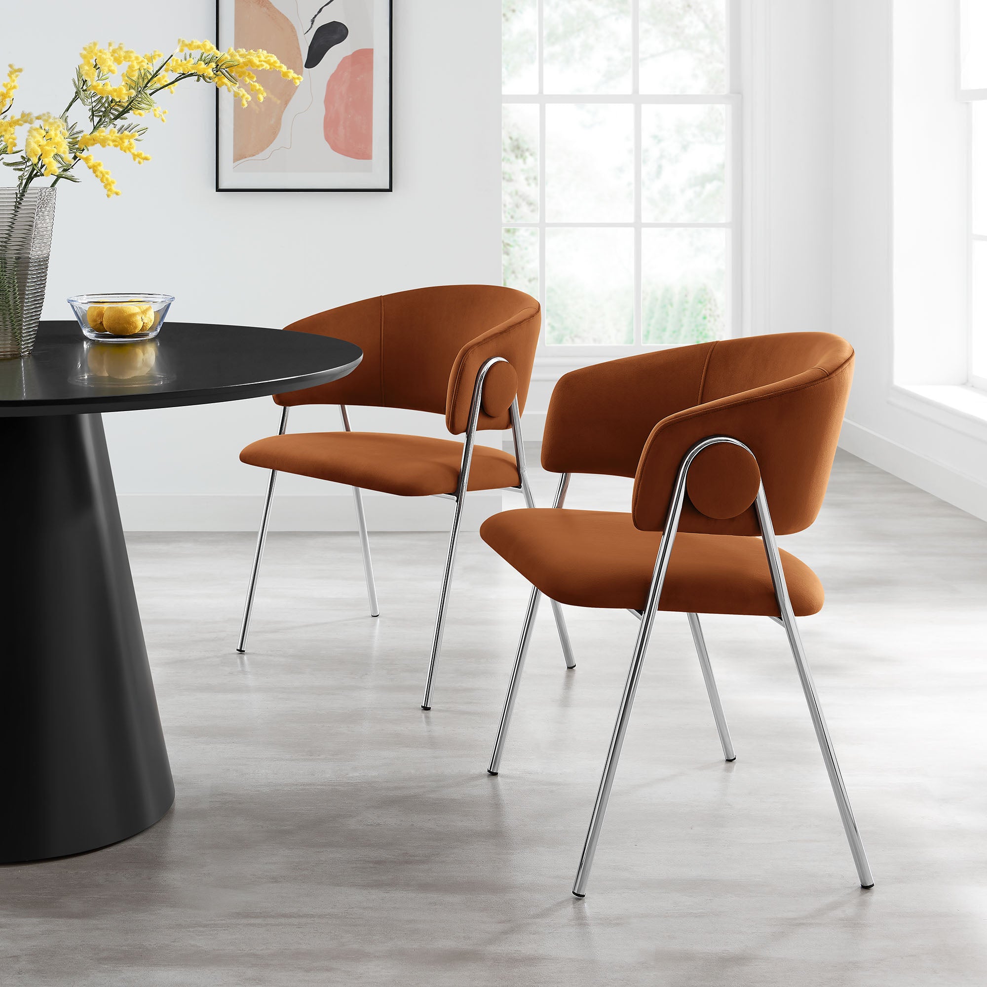 Modway Nella Upholstered Performance Velvet Dining Chair Set of 2