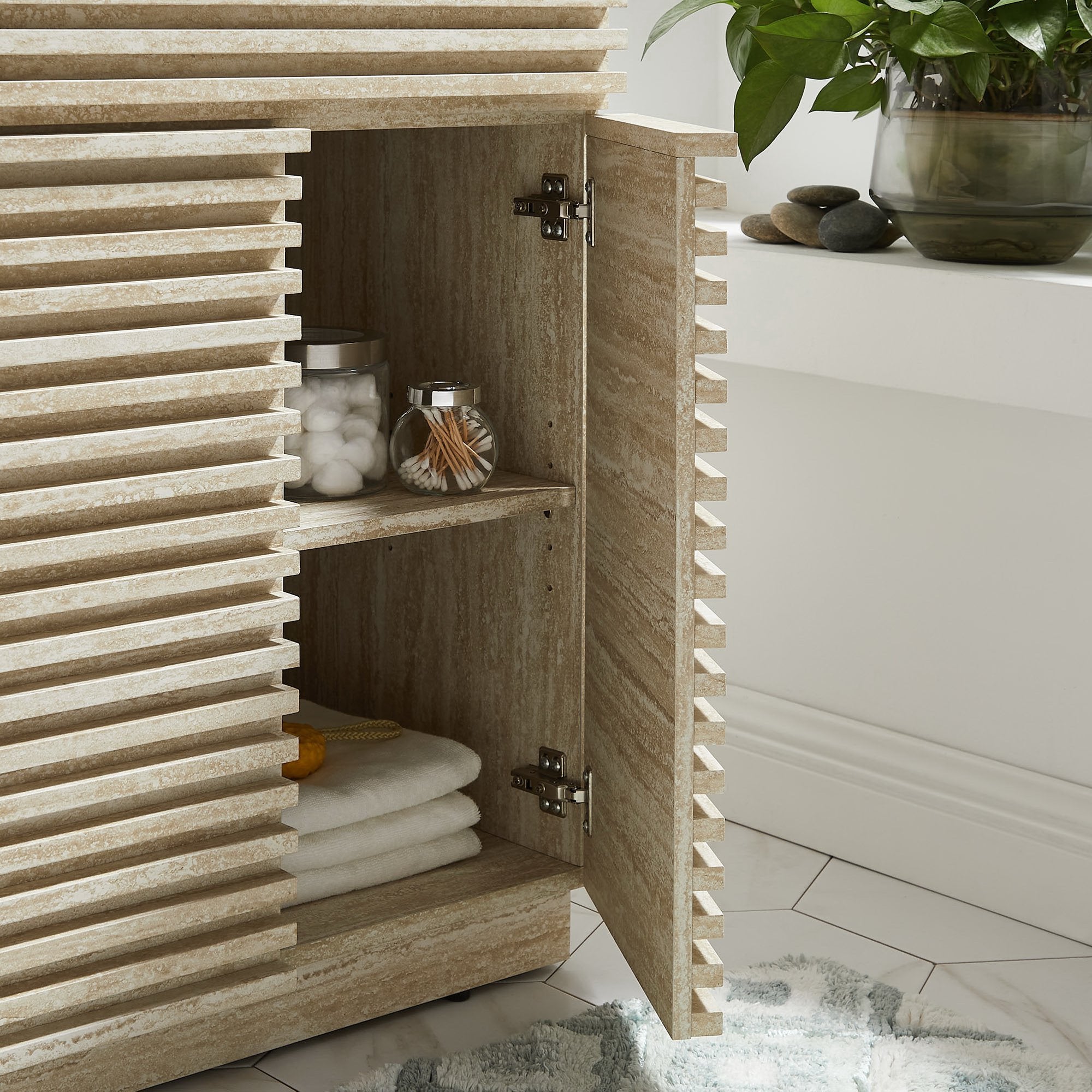 Modway Render 24" Faux Travertine Bathroom Vanity With Sink