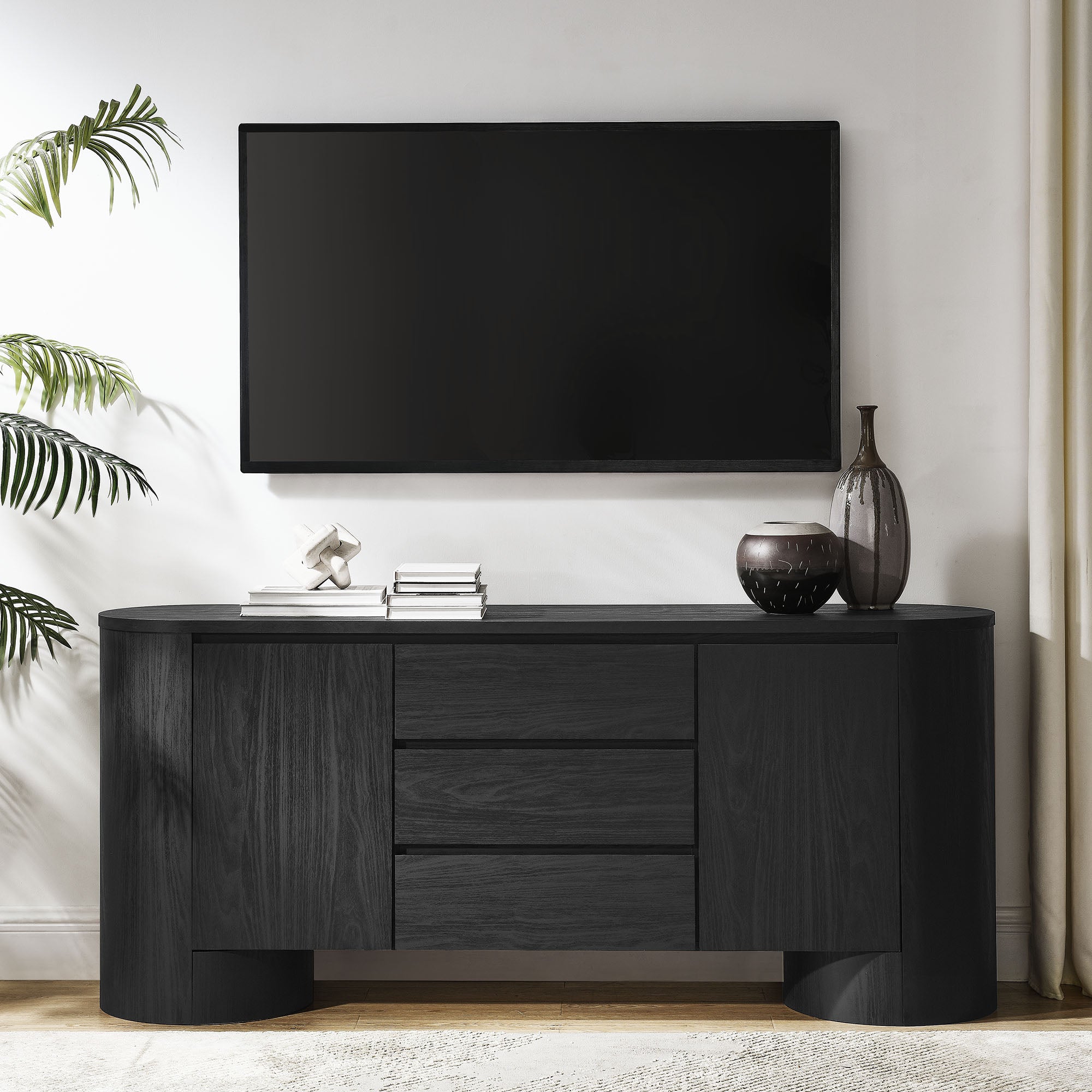 Modway Duval 71" Rounded Sideboard Storage Cabinet