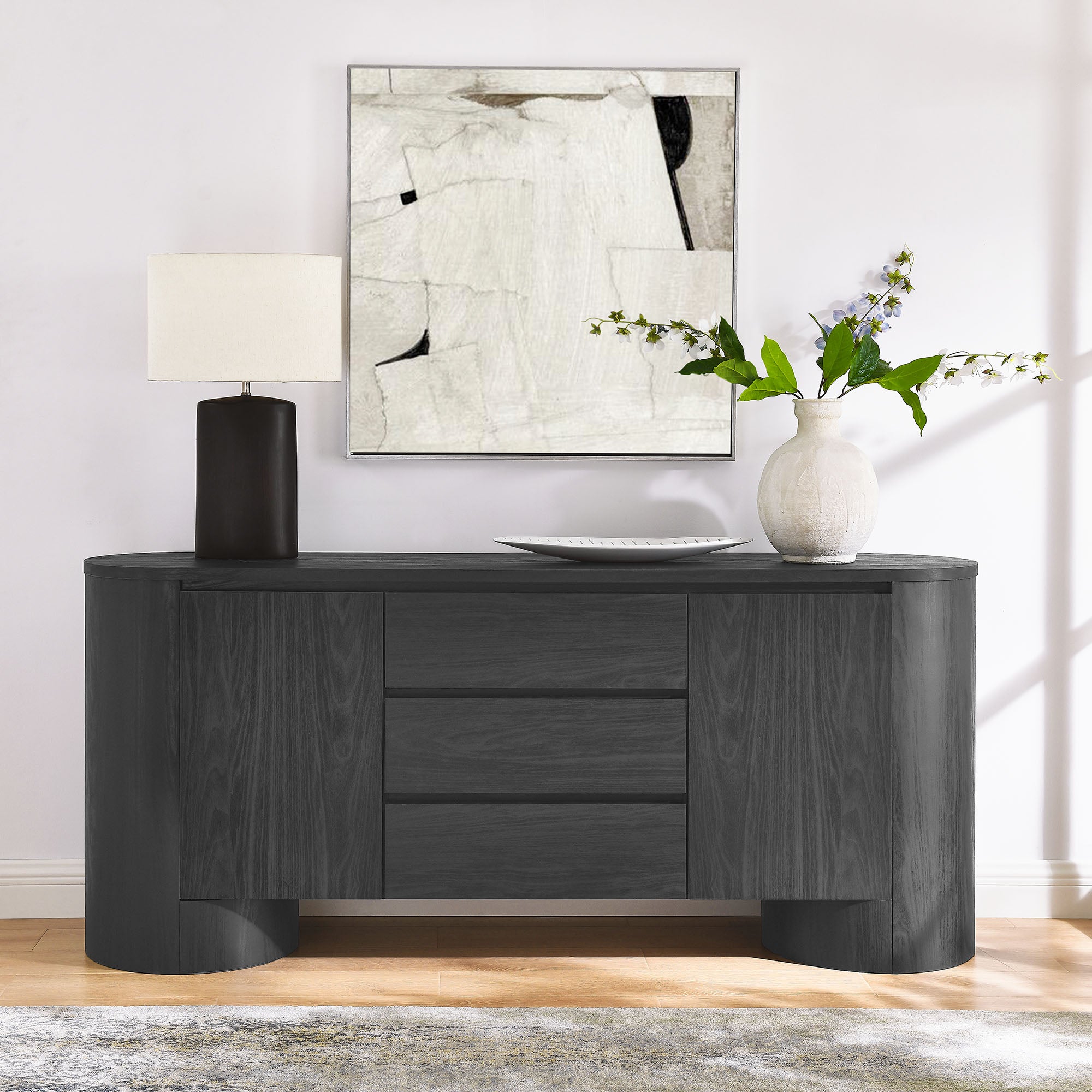 Modway Duval 71" Rounded Sideboard Storage Cabinet