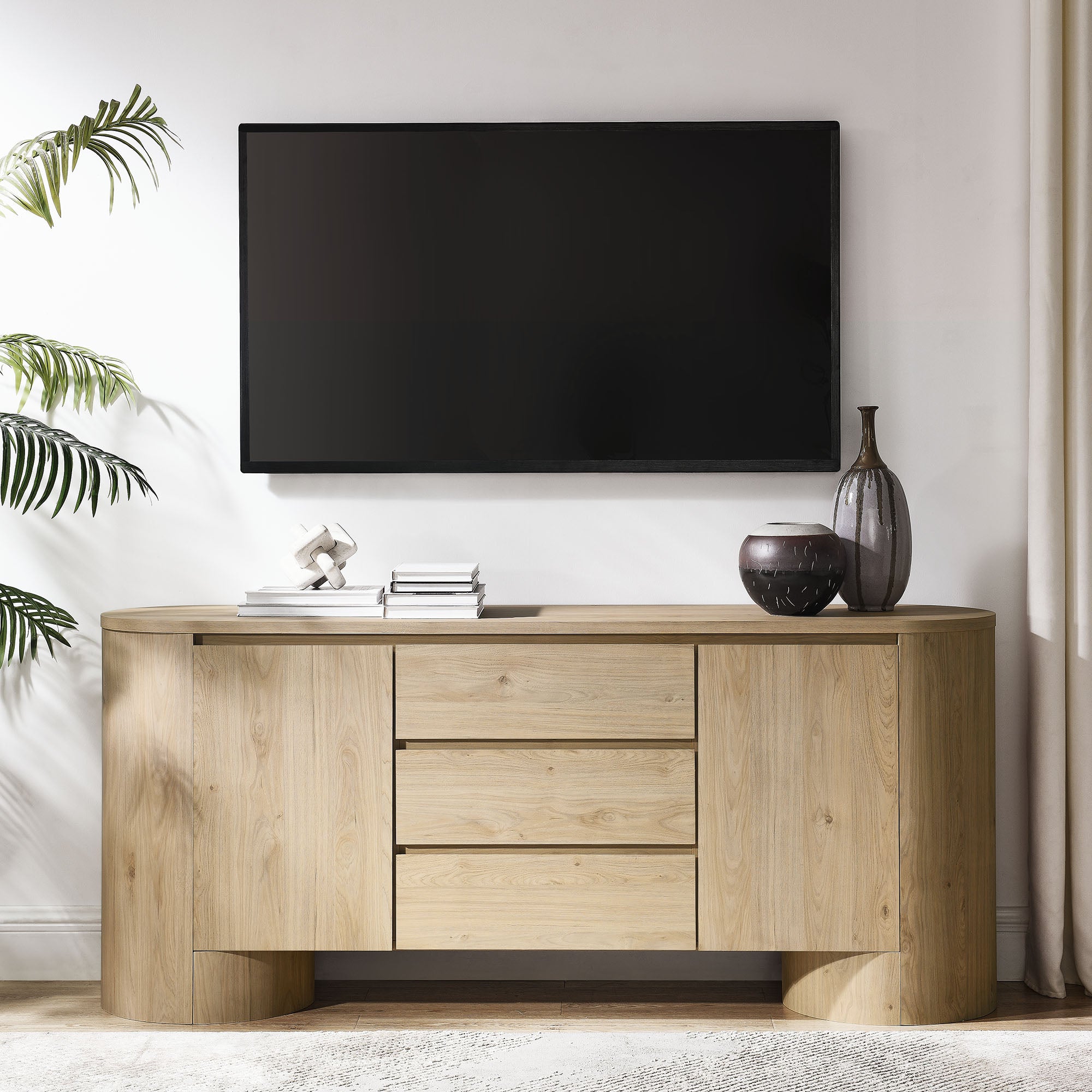 Modway Duval 71" Rounded Sideboard Storage Cabinet