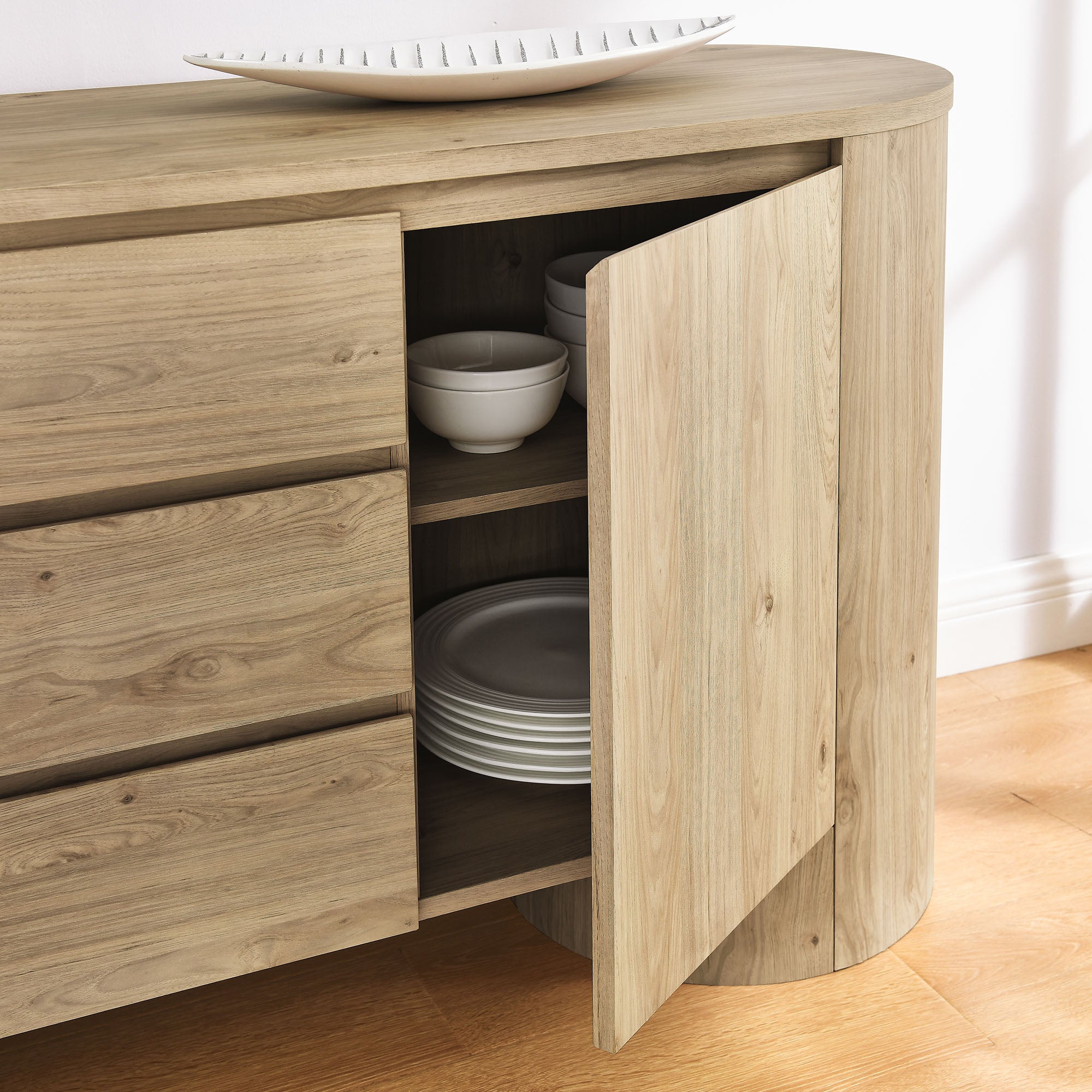 Modway Duval 71" Rounded Sideboard Storage Cabinet