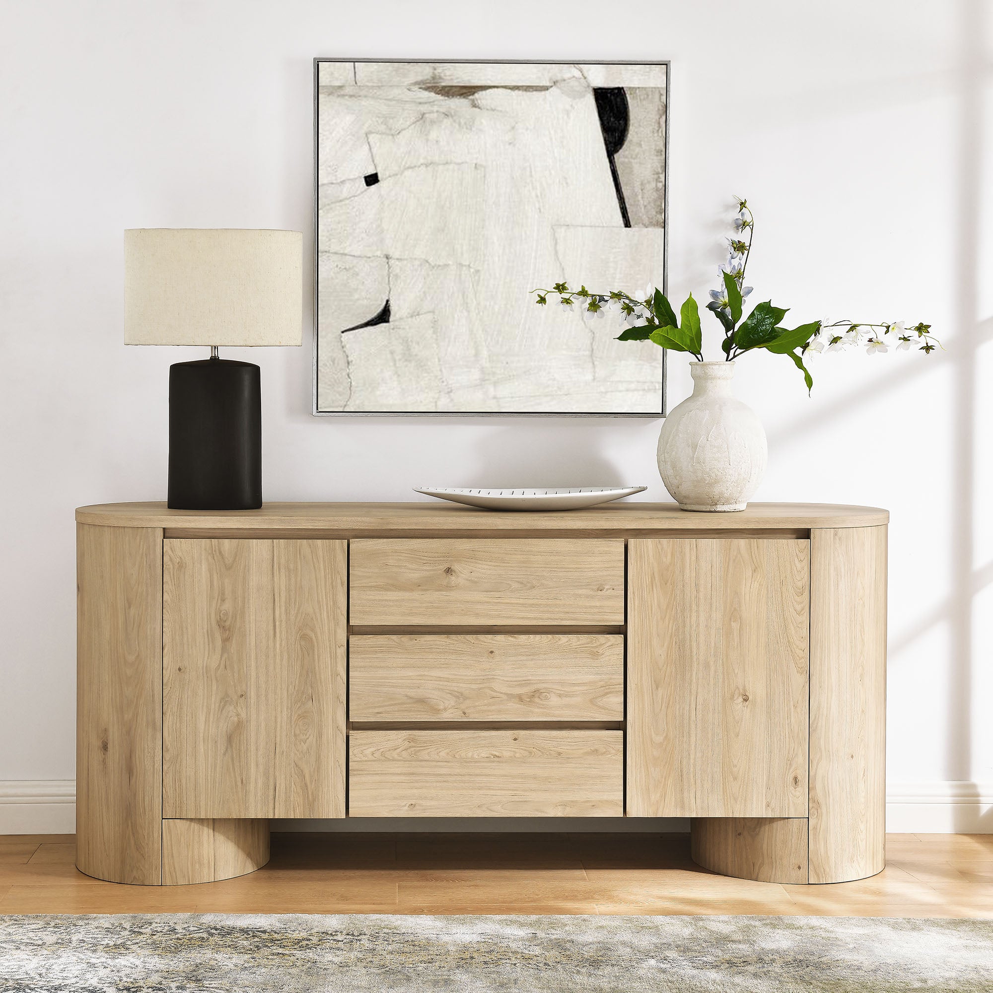 Modway Duval 71" Rounded Sideboard Storage Cabinet