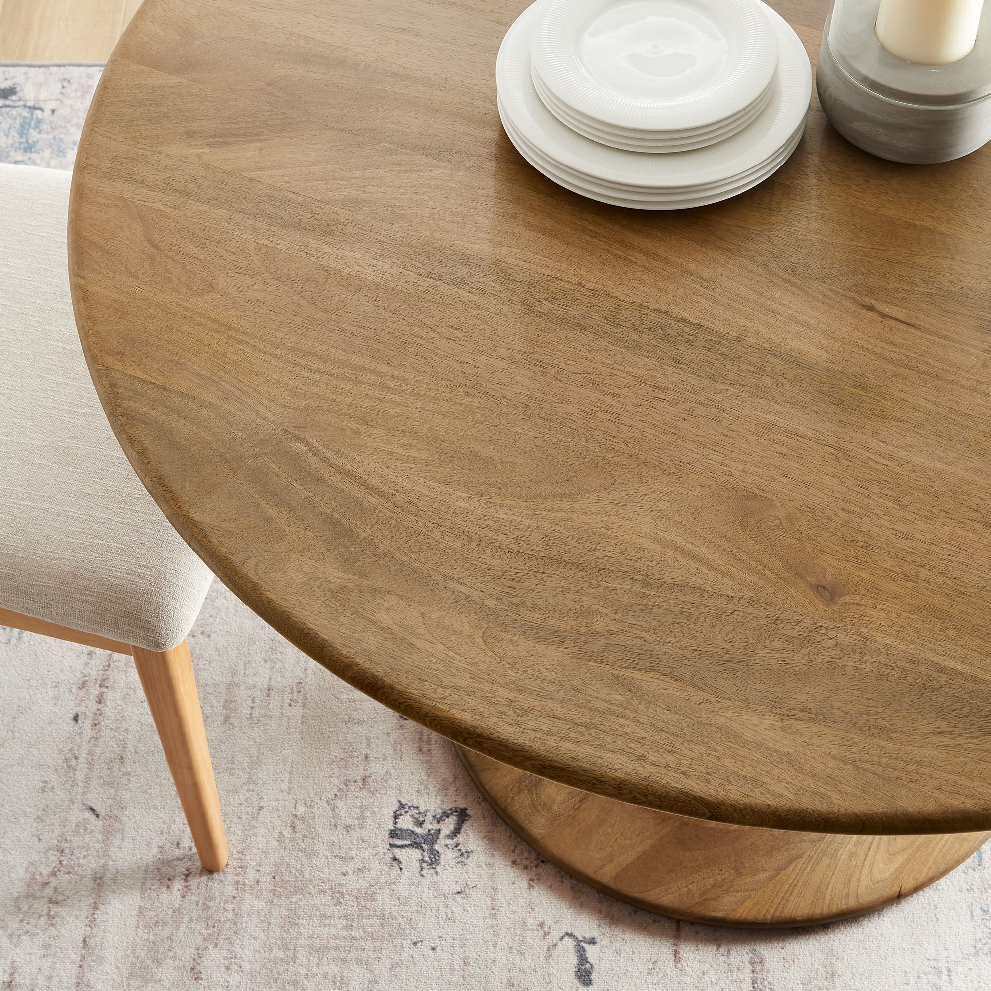 Modway Lippa 48" Round Solid Wood Dining Table