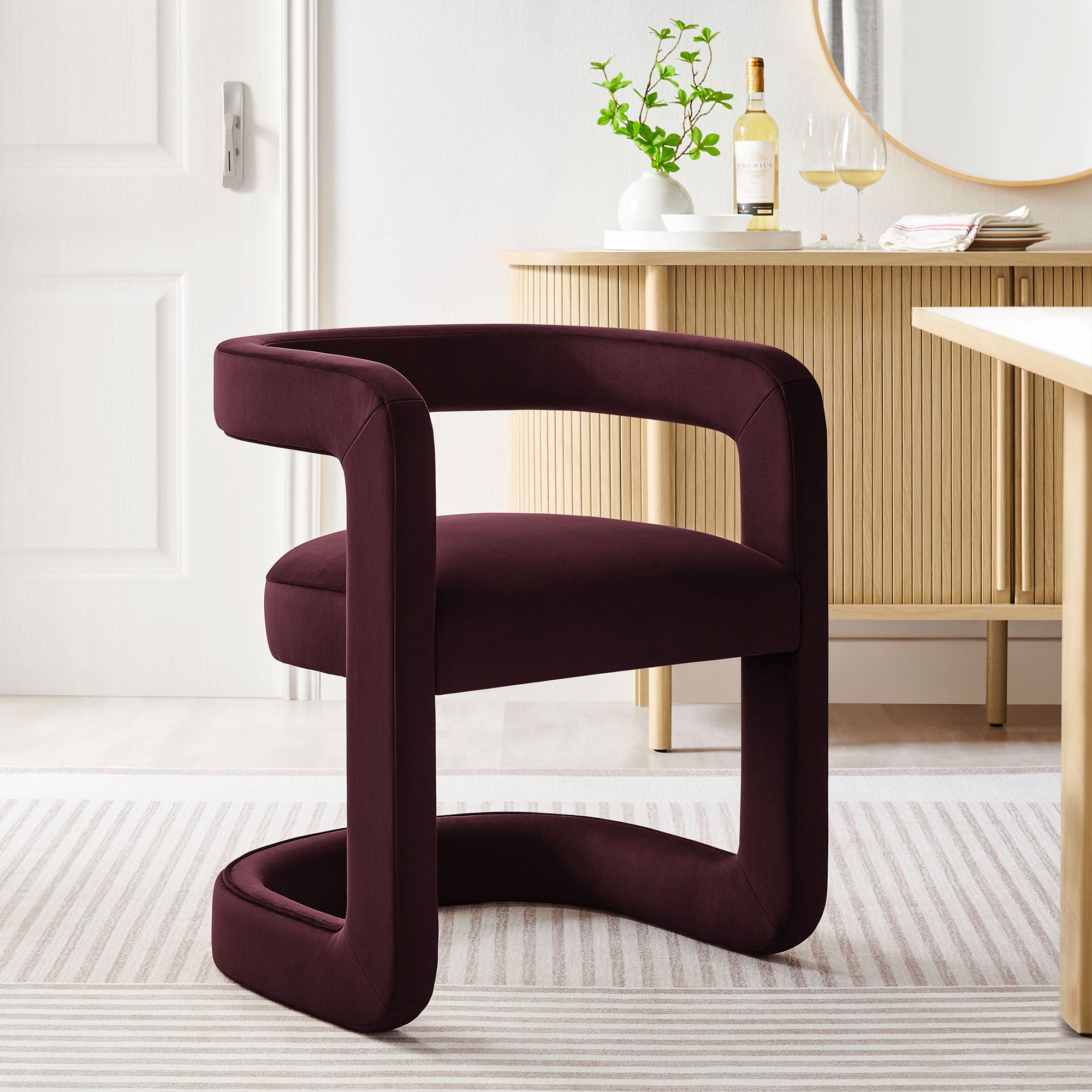 Modway Winslow Barrel Performance Velvet Dining Chair