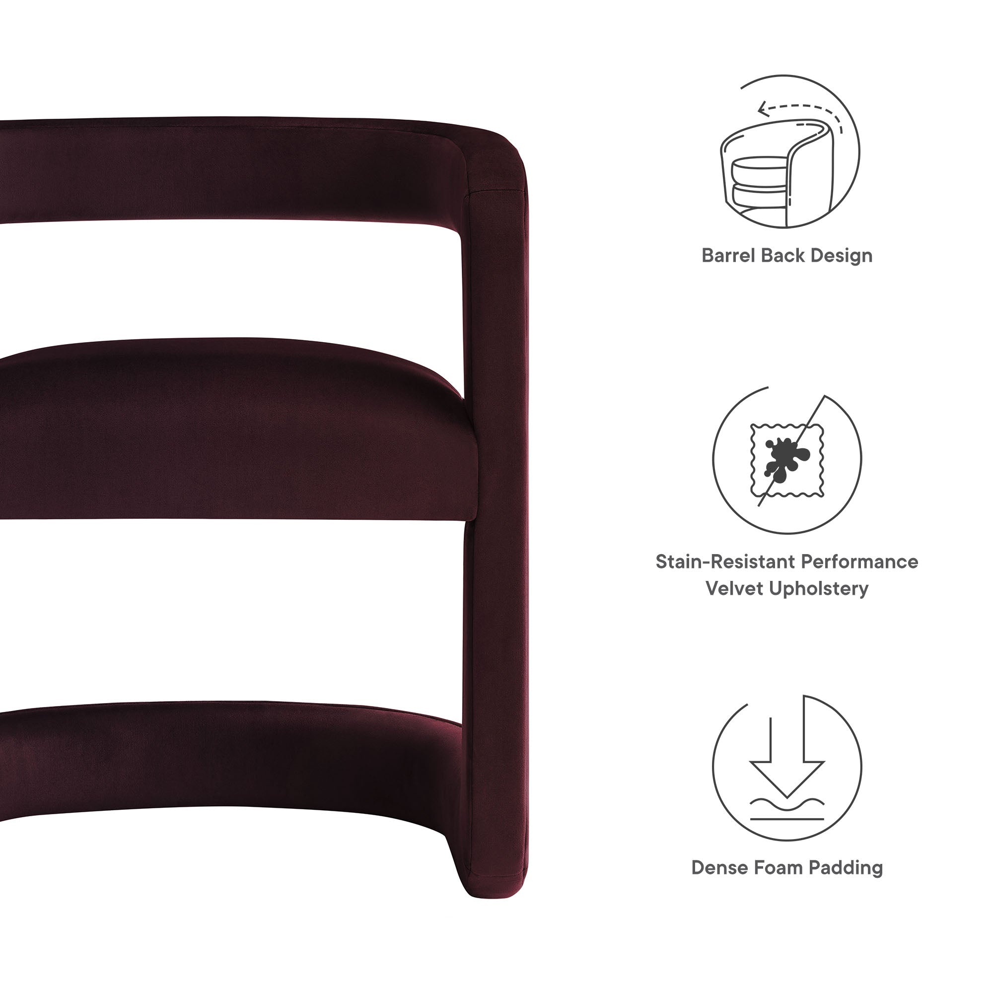 Modway Winslow Barrel Performance Velvet Dining Chair