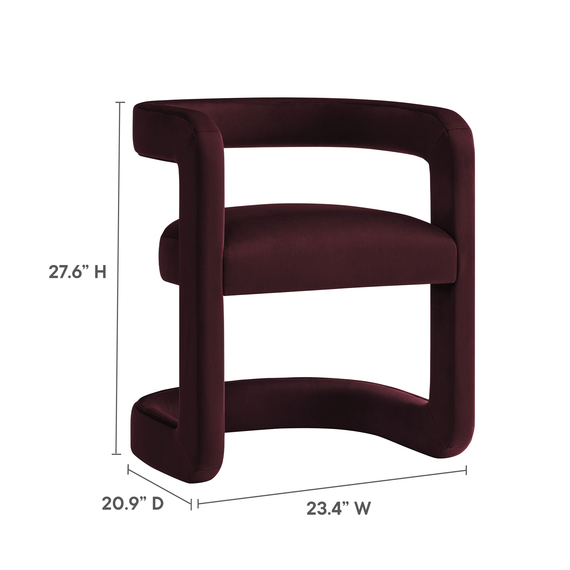 Modway Winslow Barrel Performance Velvet Dining Chair