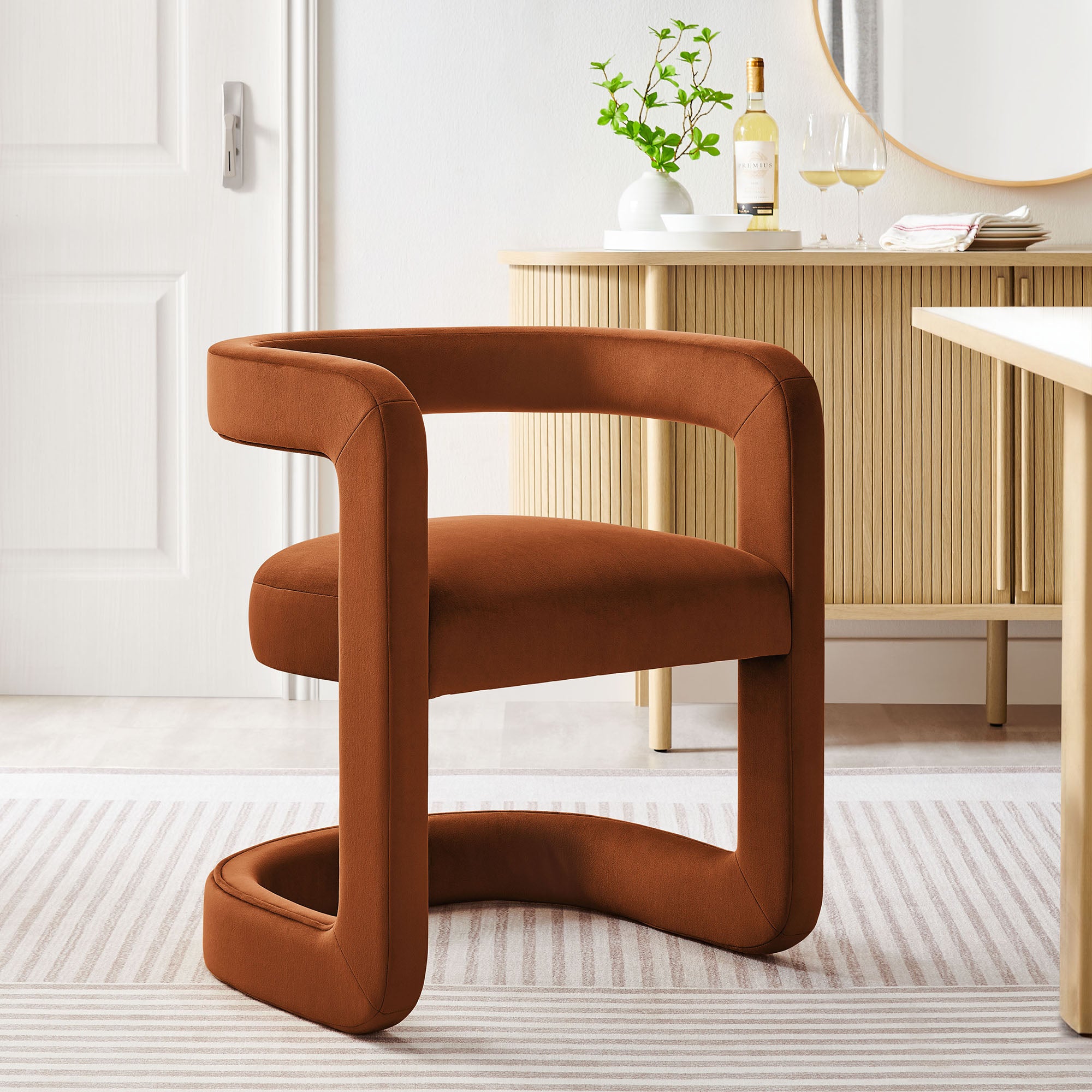 Modway Winslow Barrel Performance Velvet Dining Chair