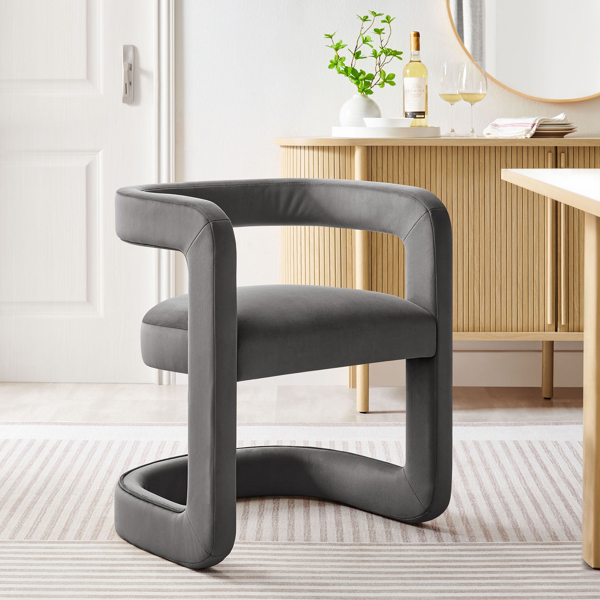 Modway Winslow Barrel Performance Velvet Dining Chair