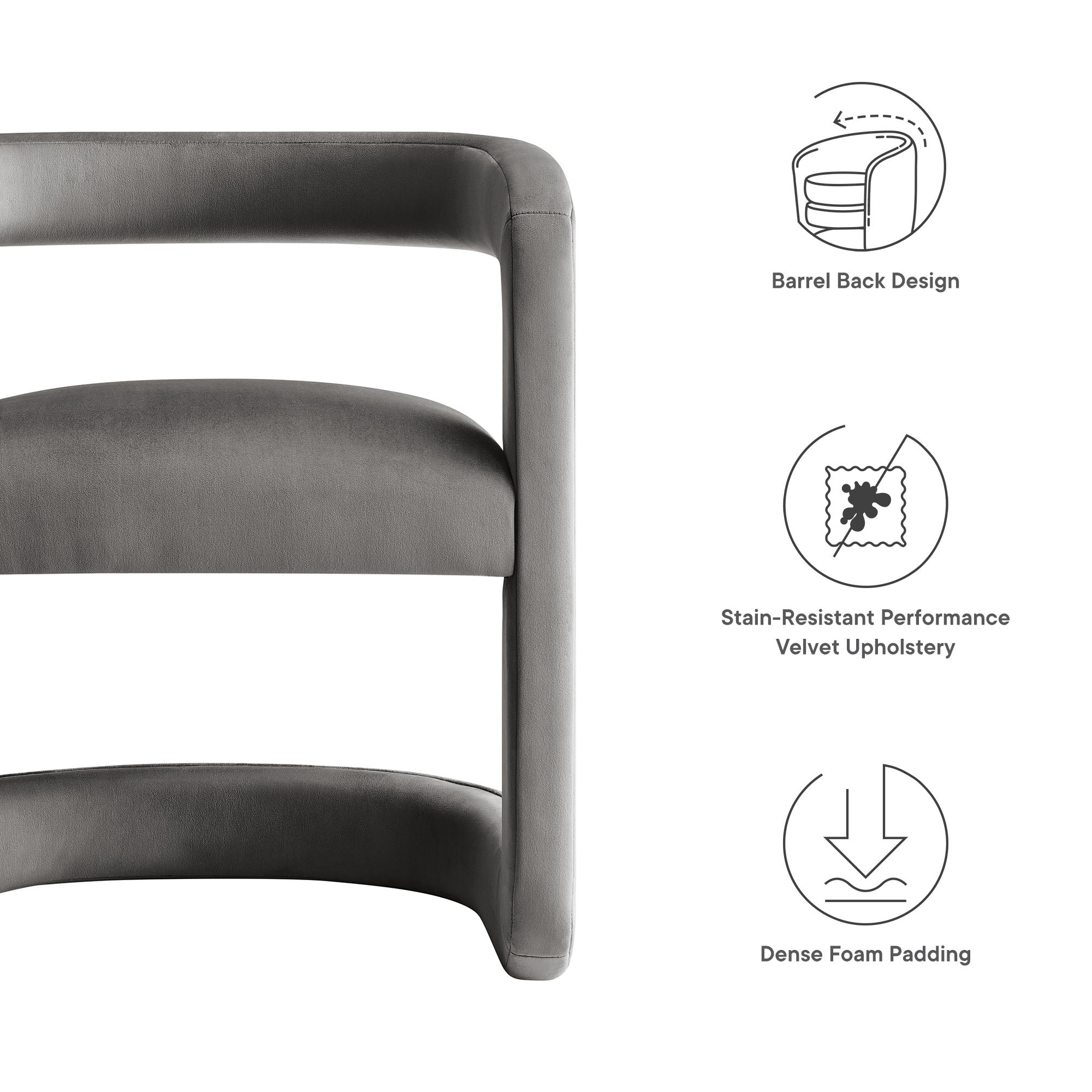 Modway Winslow Barrel Performance Velvet Dining Chair