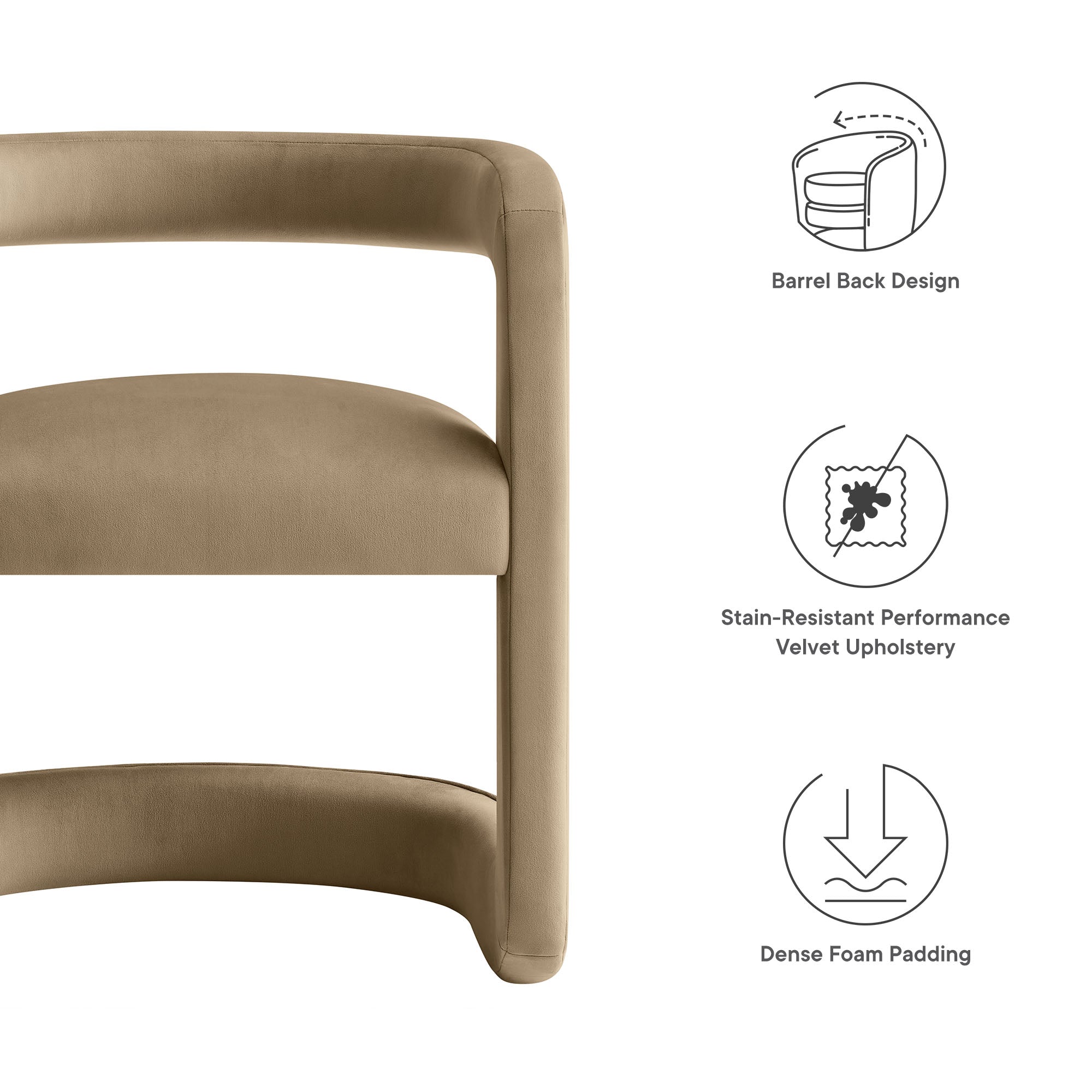 Modway Winslow Barrel Performance Velvet Dining Chair