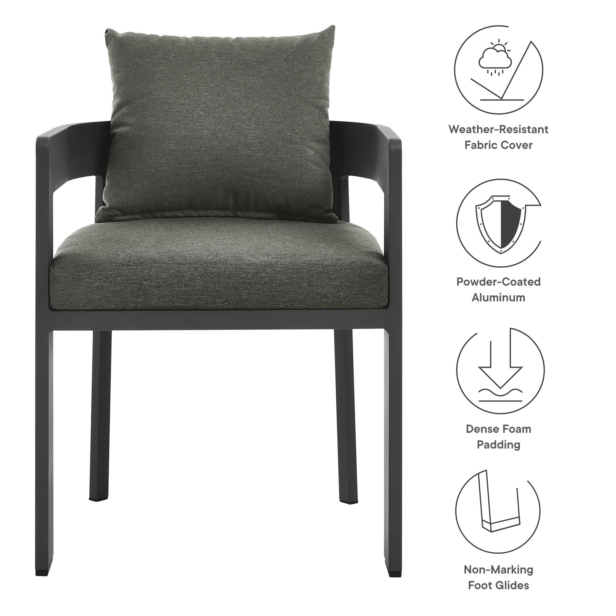 Modway Tahoe Outdoor Patio Aluminum Dining Chair