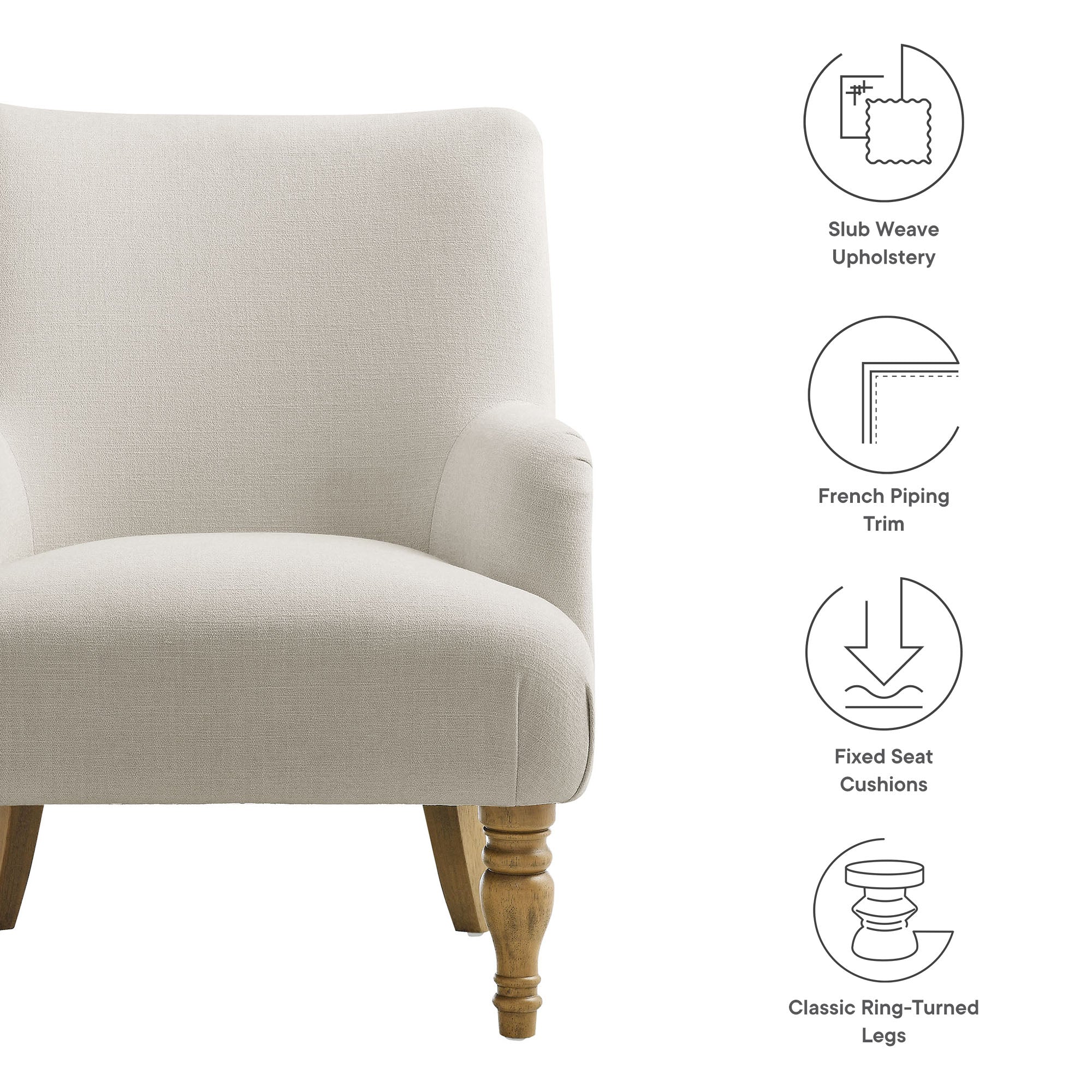 Modway Ellington Fabric Upholstered Accent Armchair