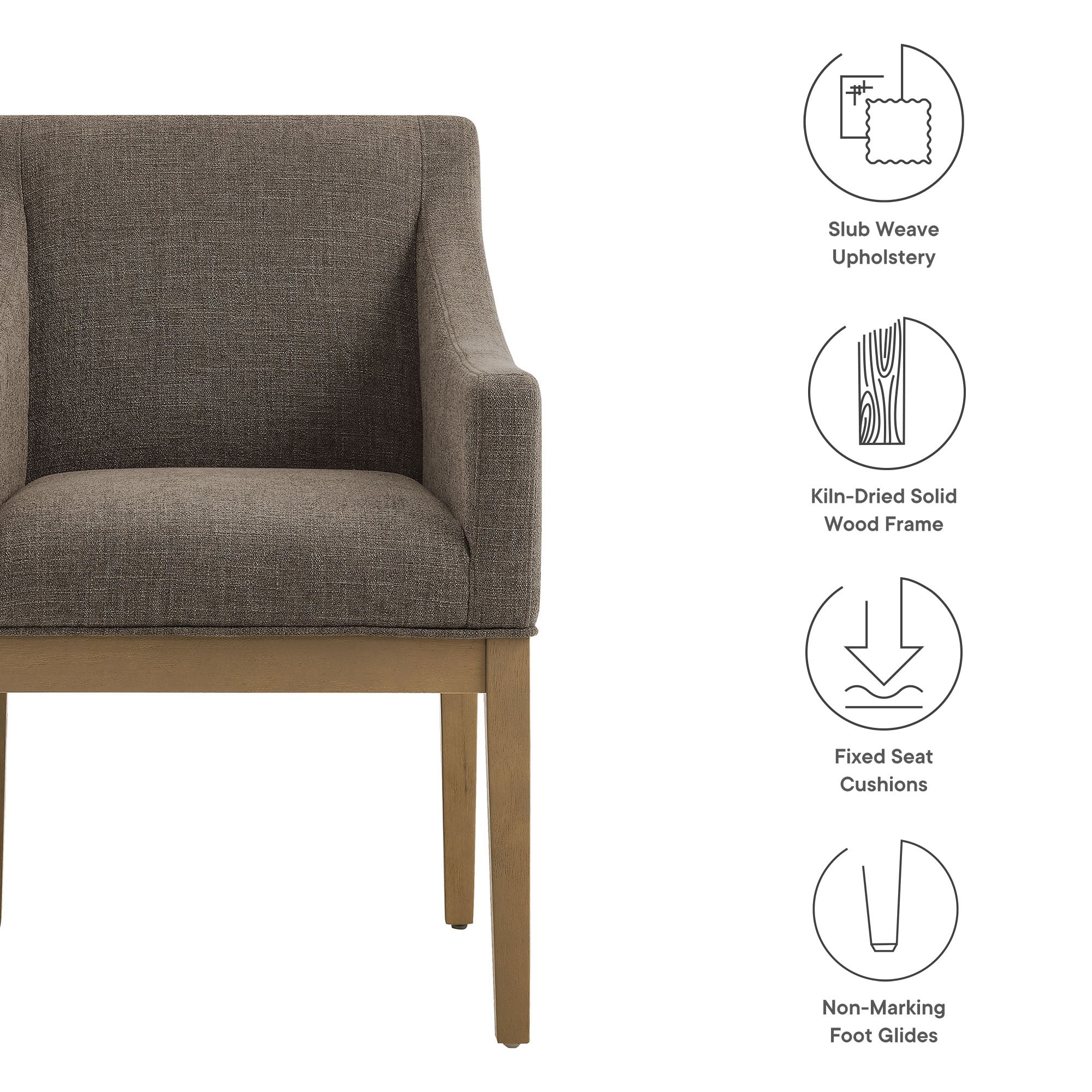 Modway Alton Fabric Upholstered Dining Armchair