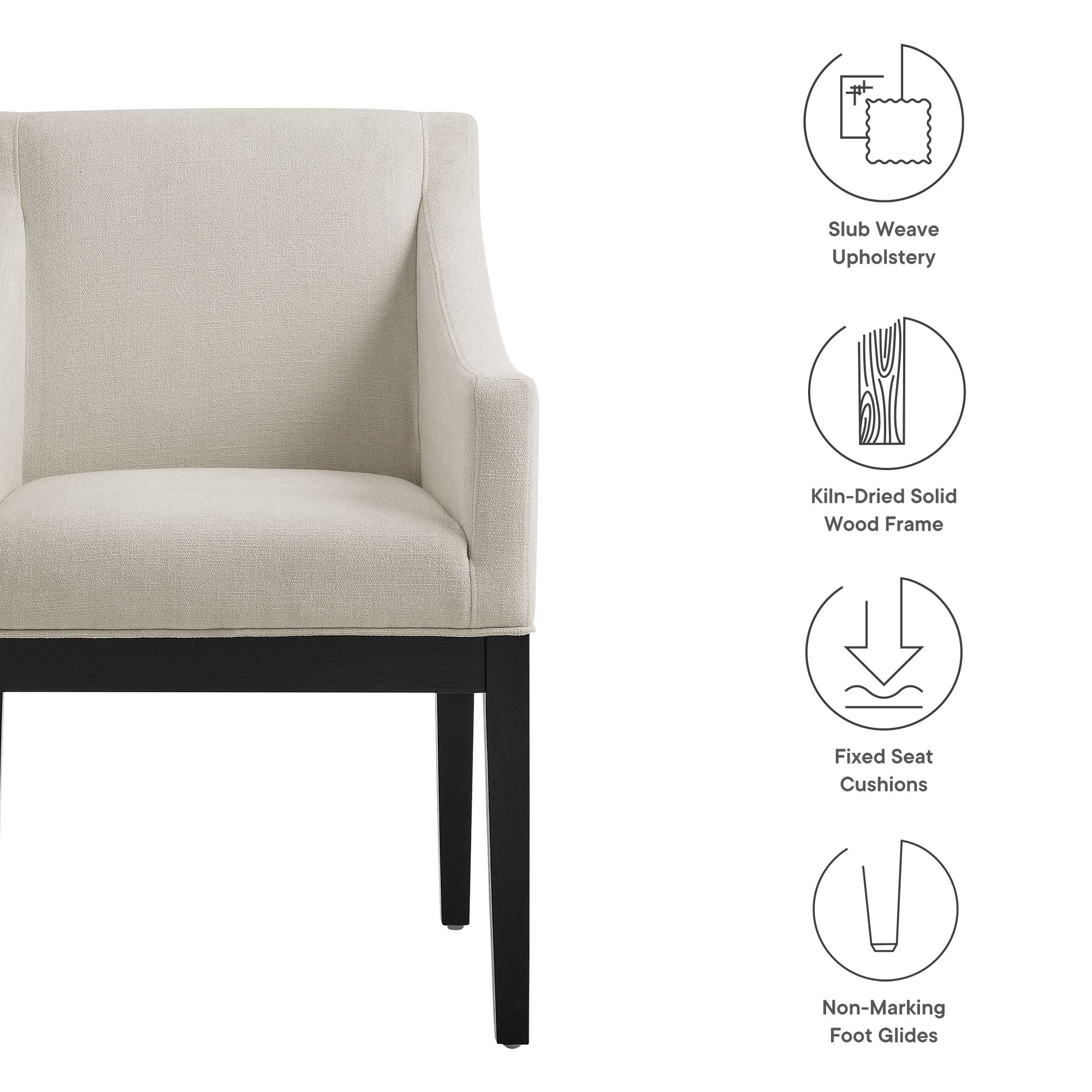 Modway Alton Fabric Upholstered Dining Armchair